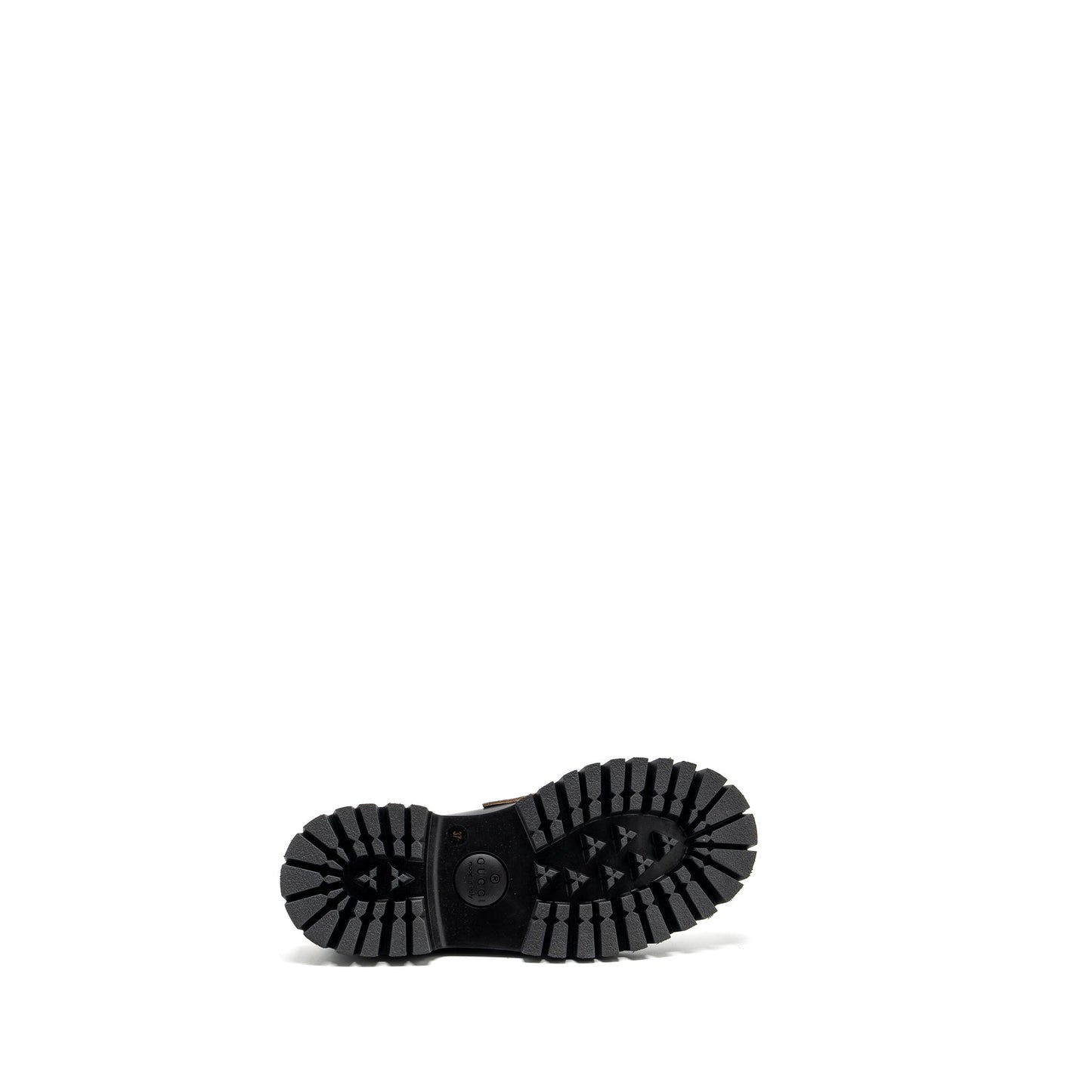 Gucci size 37 LEATHER LUG SOLE HORSEBIT LOAFER Black