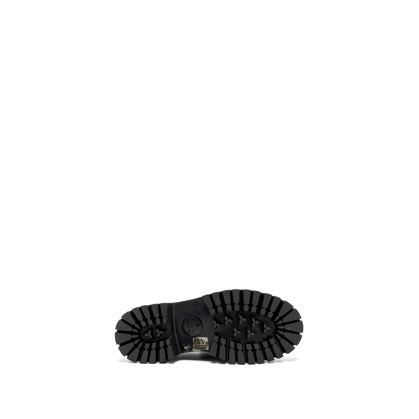 Gucci size 37 LEATHER LUG SOLE HORSEBIT LOAFER Black