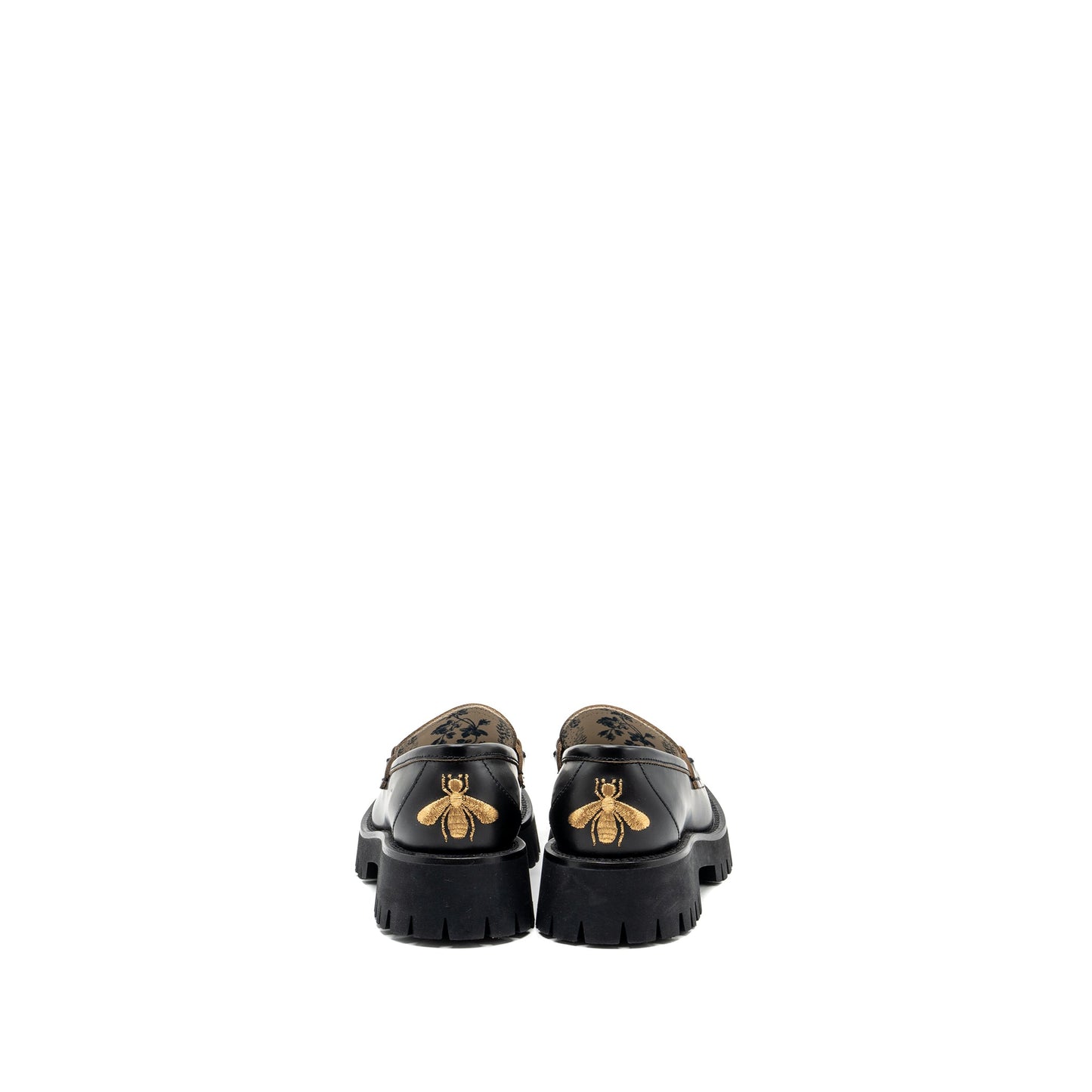 Gucci size 37 LEATHER LUG SOLE HORSEBIT LOAFER Black