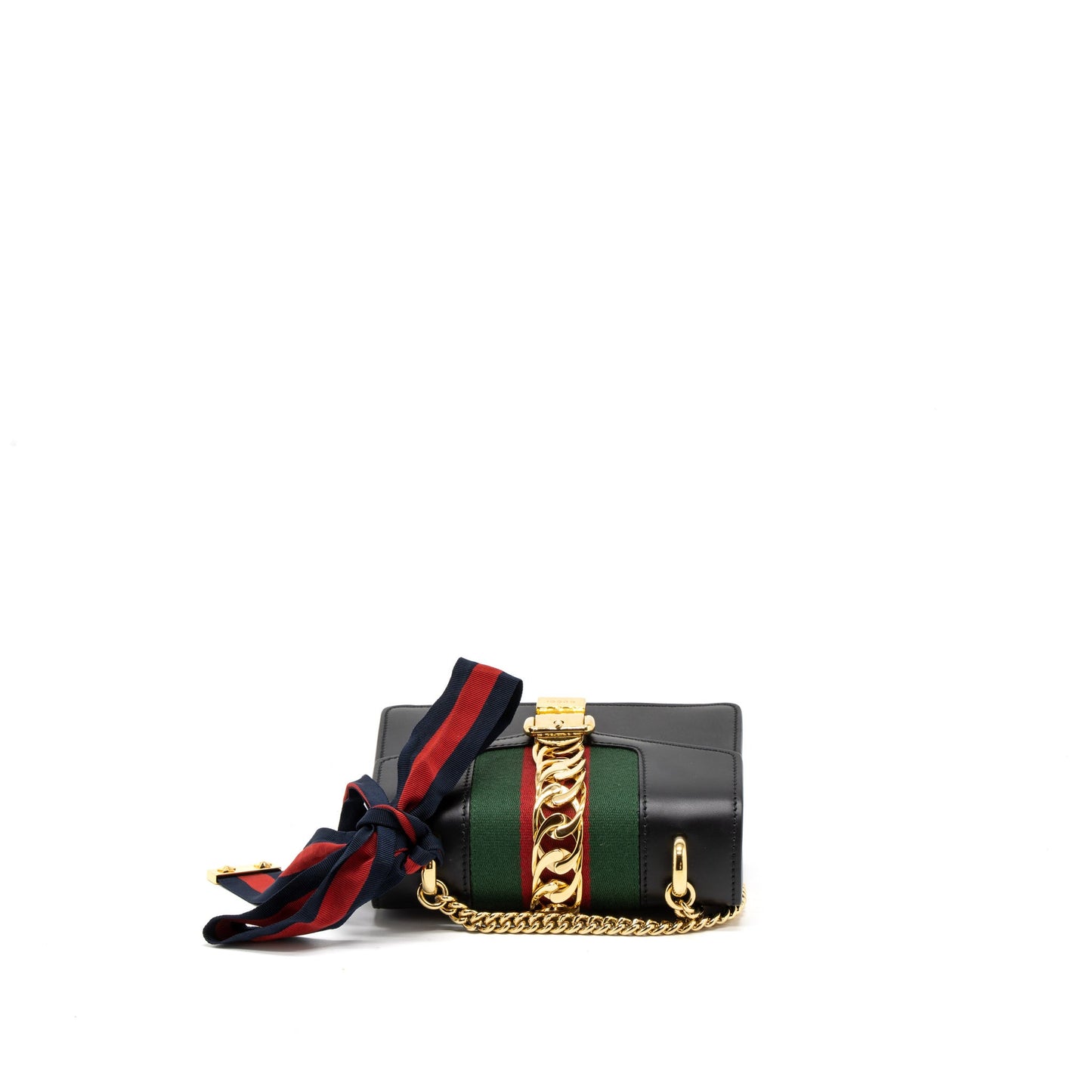 Gucci Mini Sylvie Chain Bag Calfskin Black