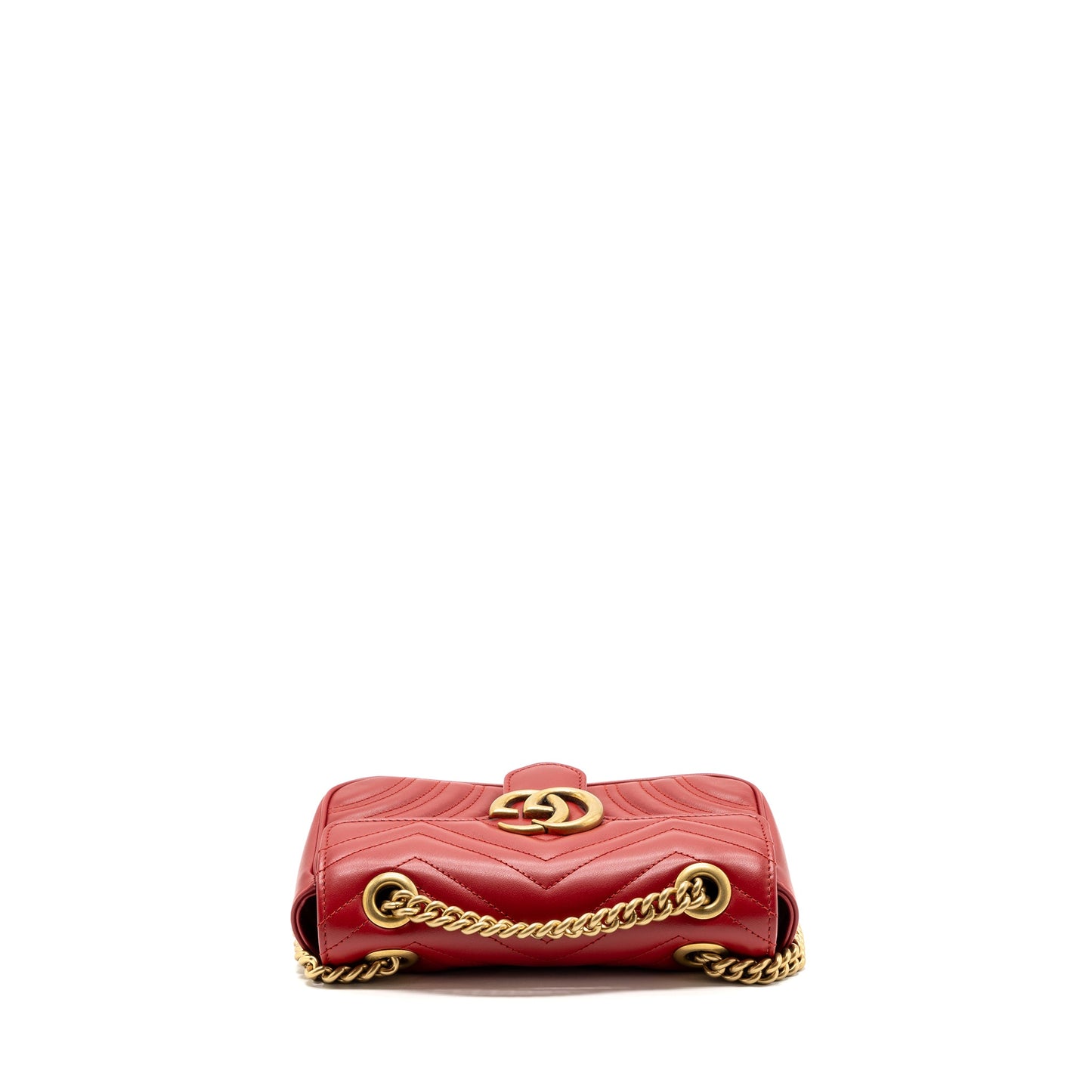 Gucci mini GG marmont shoulder bag calfskin red