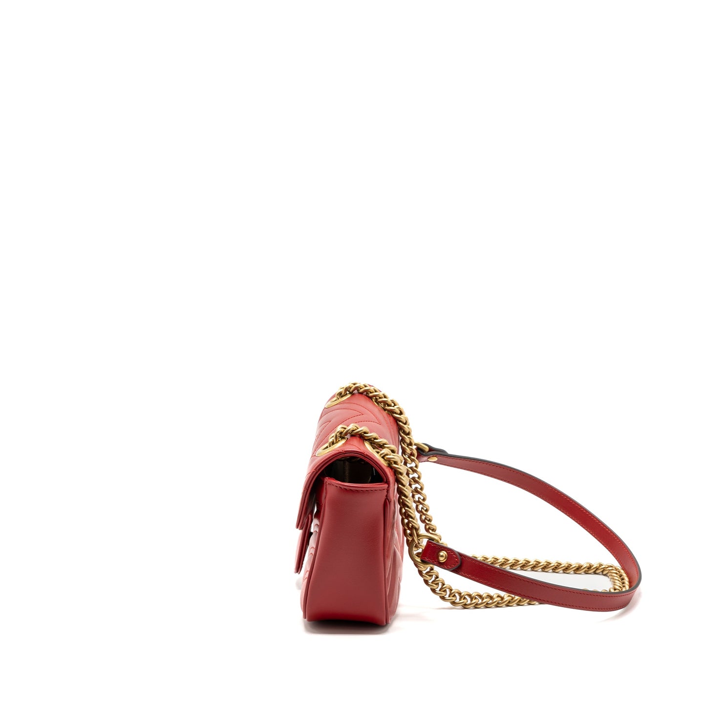 Gucci mini GG marmont shoulder bag calfskin red
