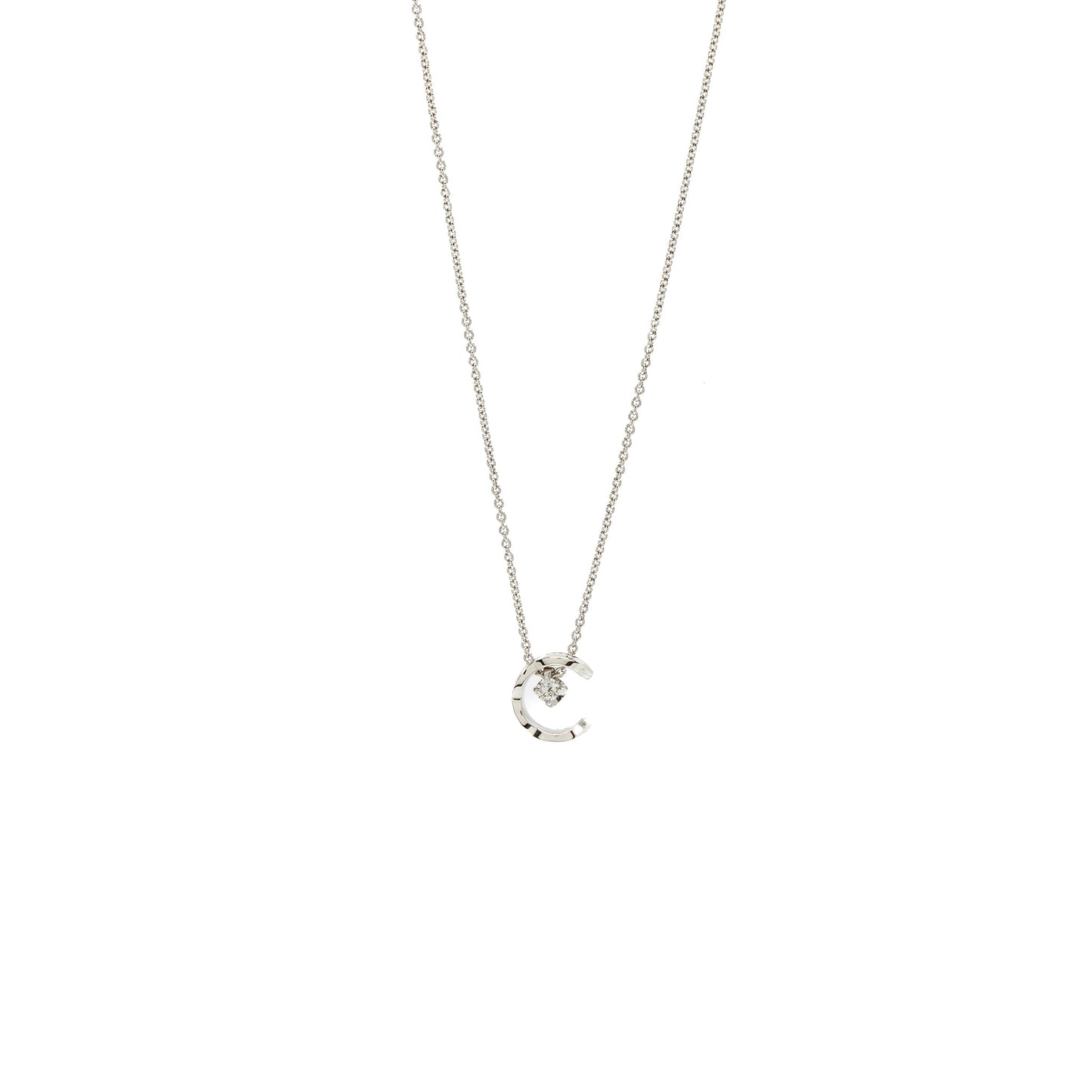 Chanel Coco Crush Necklace Quilted motif 18k white gold, diamonds
