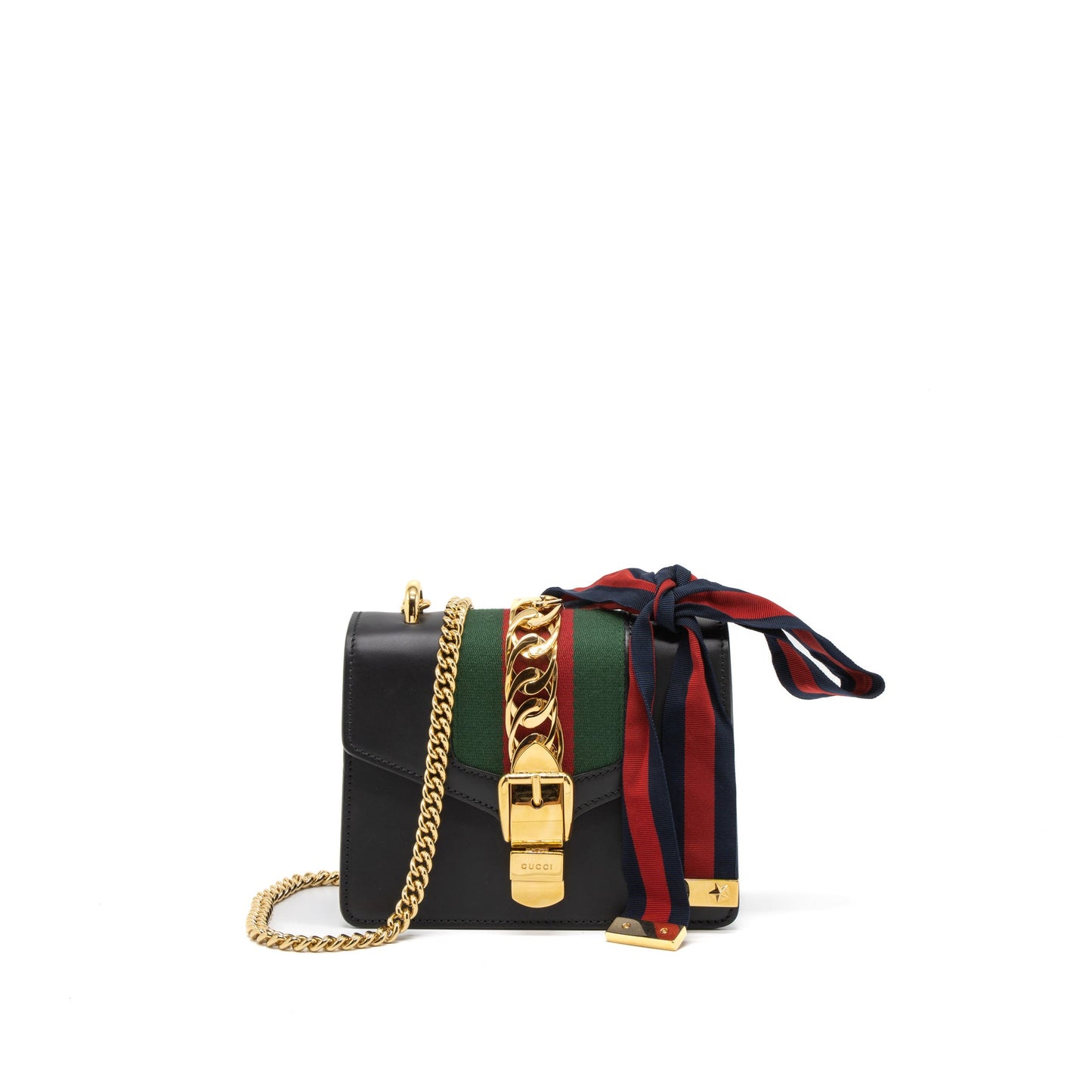 Gucci Mini Sylvie Chain Bag Calfskin Black