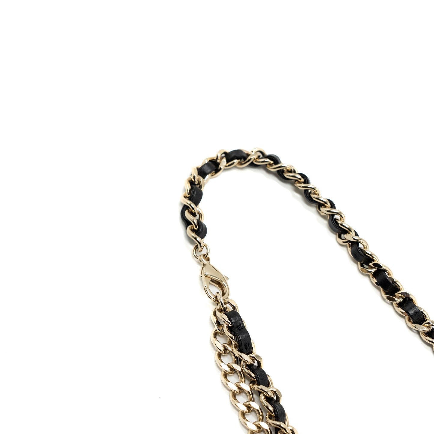 Chanel 21A Long Necklace Card Holder Leather Chain White L