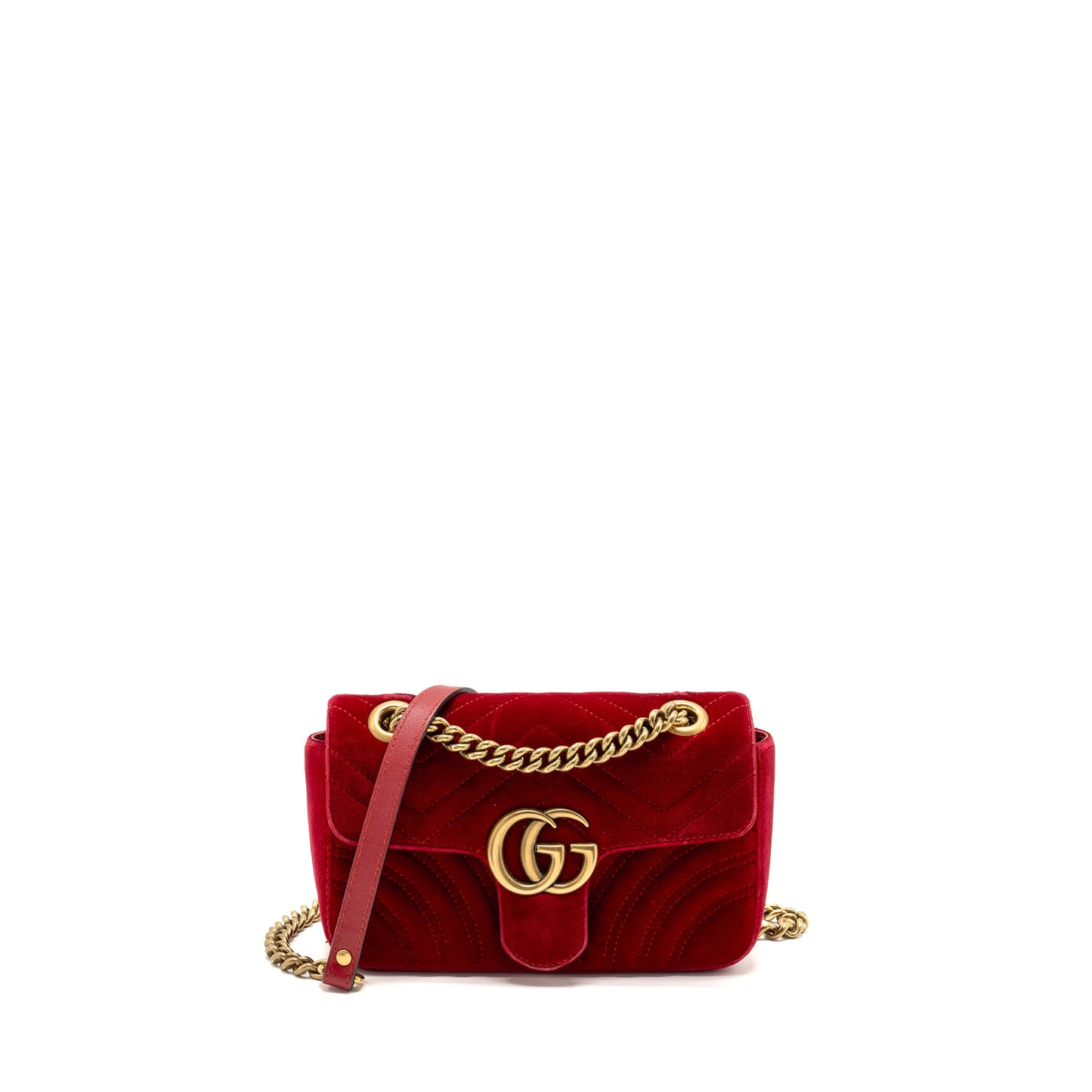 Gucci Mini GG Marmont Bag Velvet Red