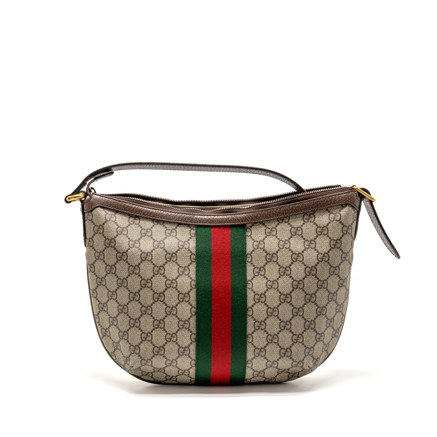 Gucci Small Ophidia Half Moon Crossbody Hobo Bag GG Supreme Canvas