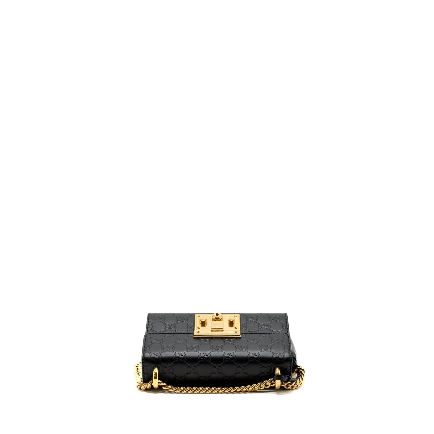 Gucci padlock chain bag calfskin black