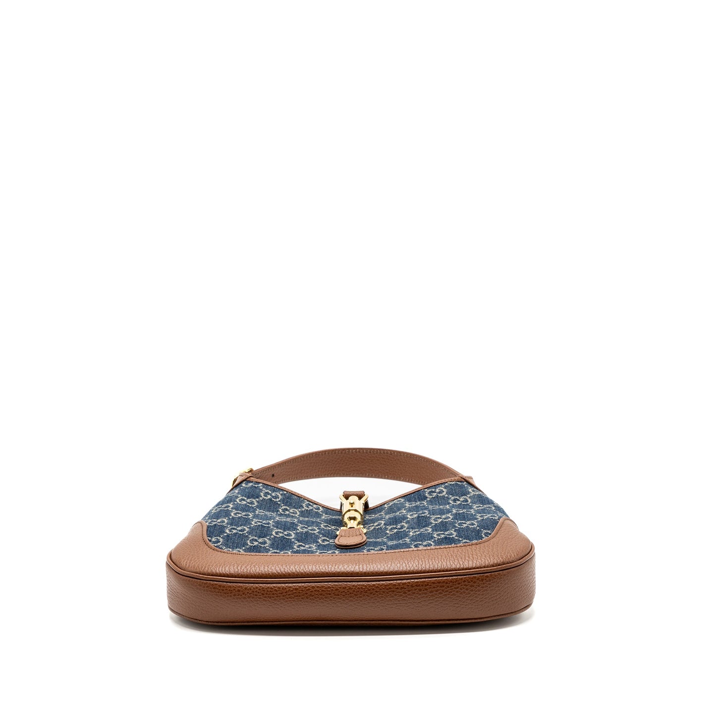 Gucci Jackie 1961 small shoulder bag denim / calfskin blue/ brown
