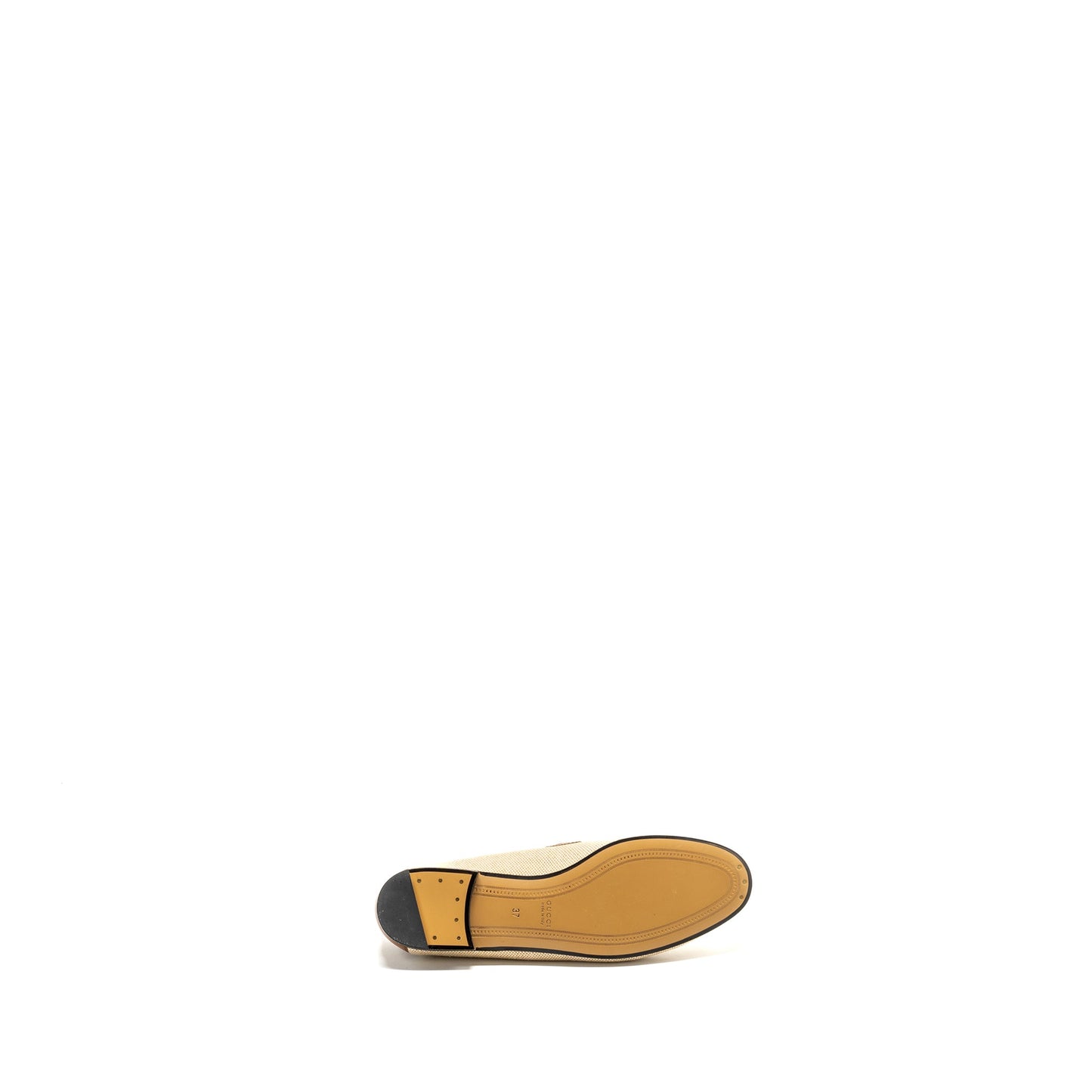 Gucci Size 37 Horsebit Brixton Loafer Canvas /Leather Beige/ Brown