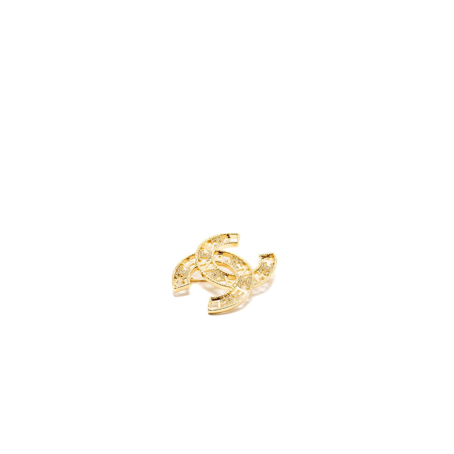 Chanel Letter & CC Logo Crystal Brooch