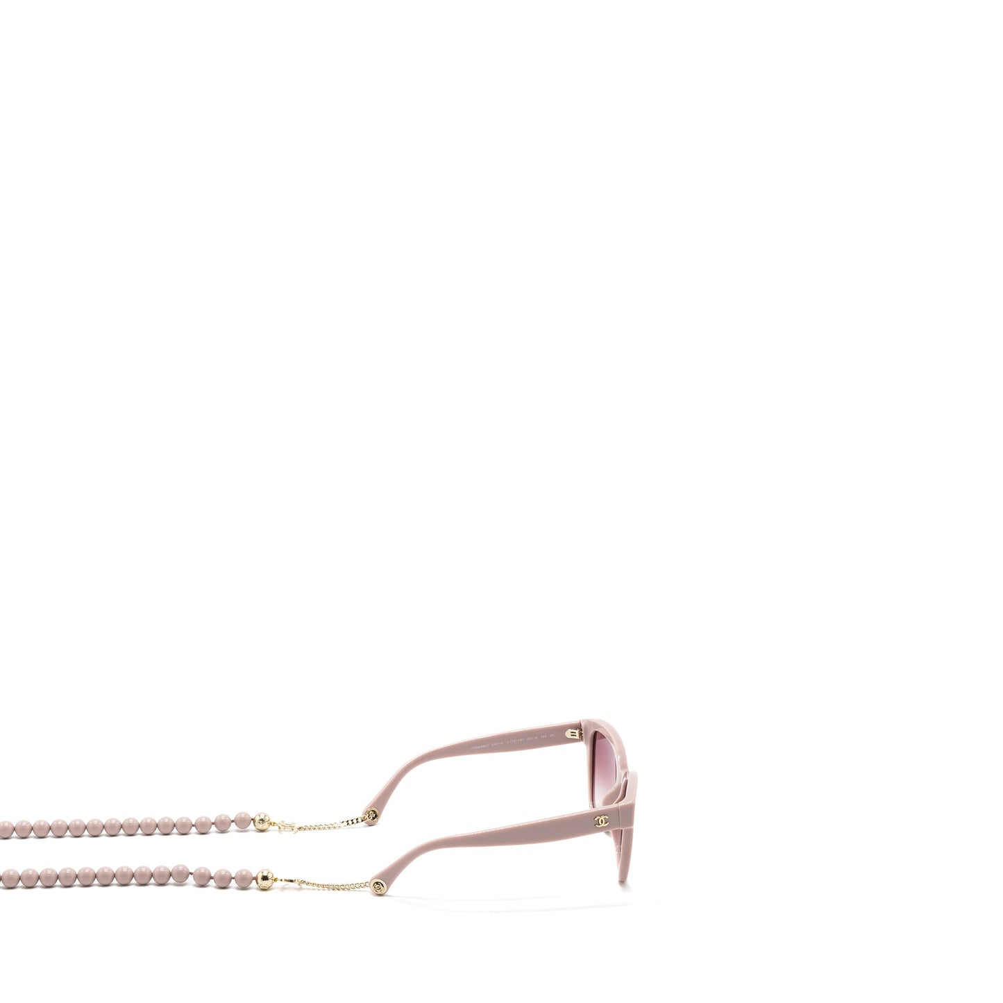 Chanel sunglasses with pearl chain pink