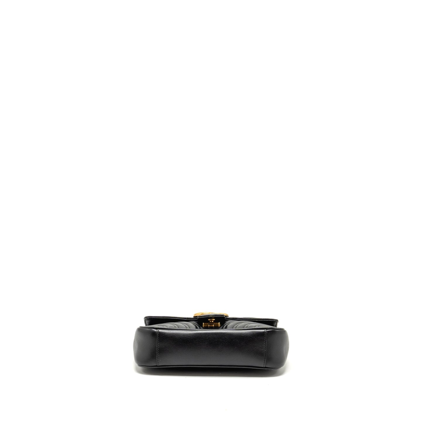 GUCCI Mini GG Marmont Shoulder Bag Calfskin Black