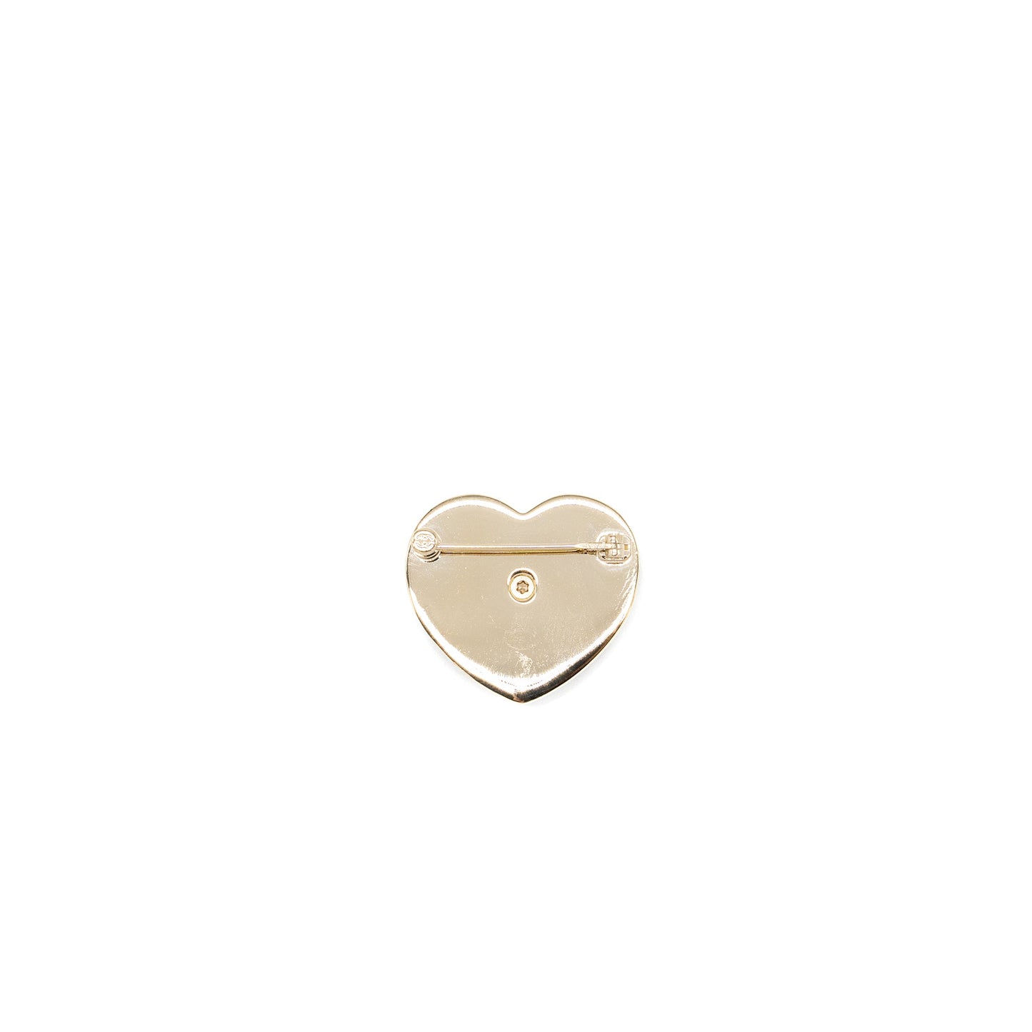 Chanel 22k Heart Shape cc Logo Brooch lambskin L