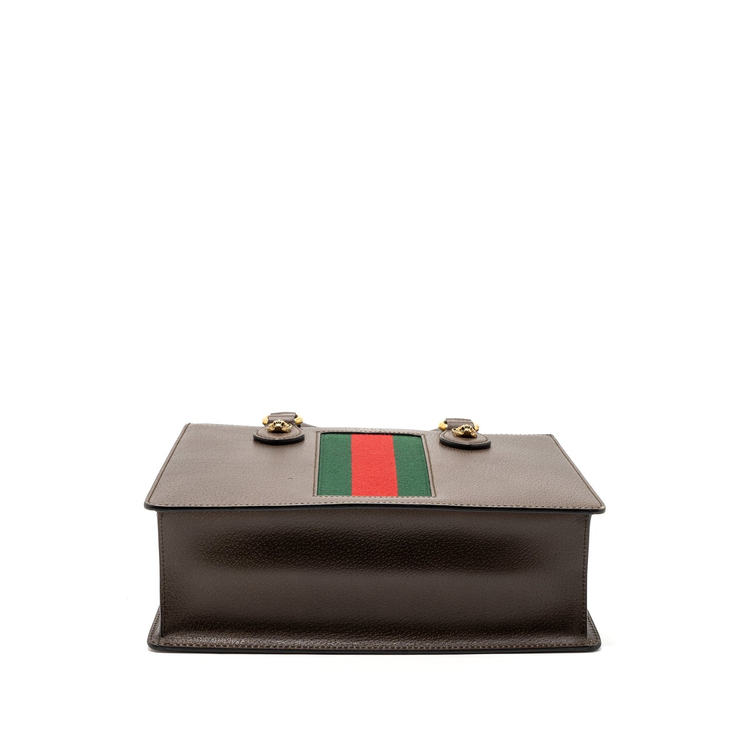 Gucci top handle tote bag calfskin dark brown