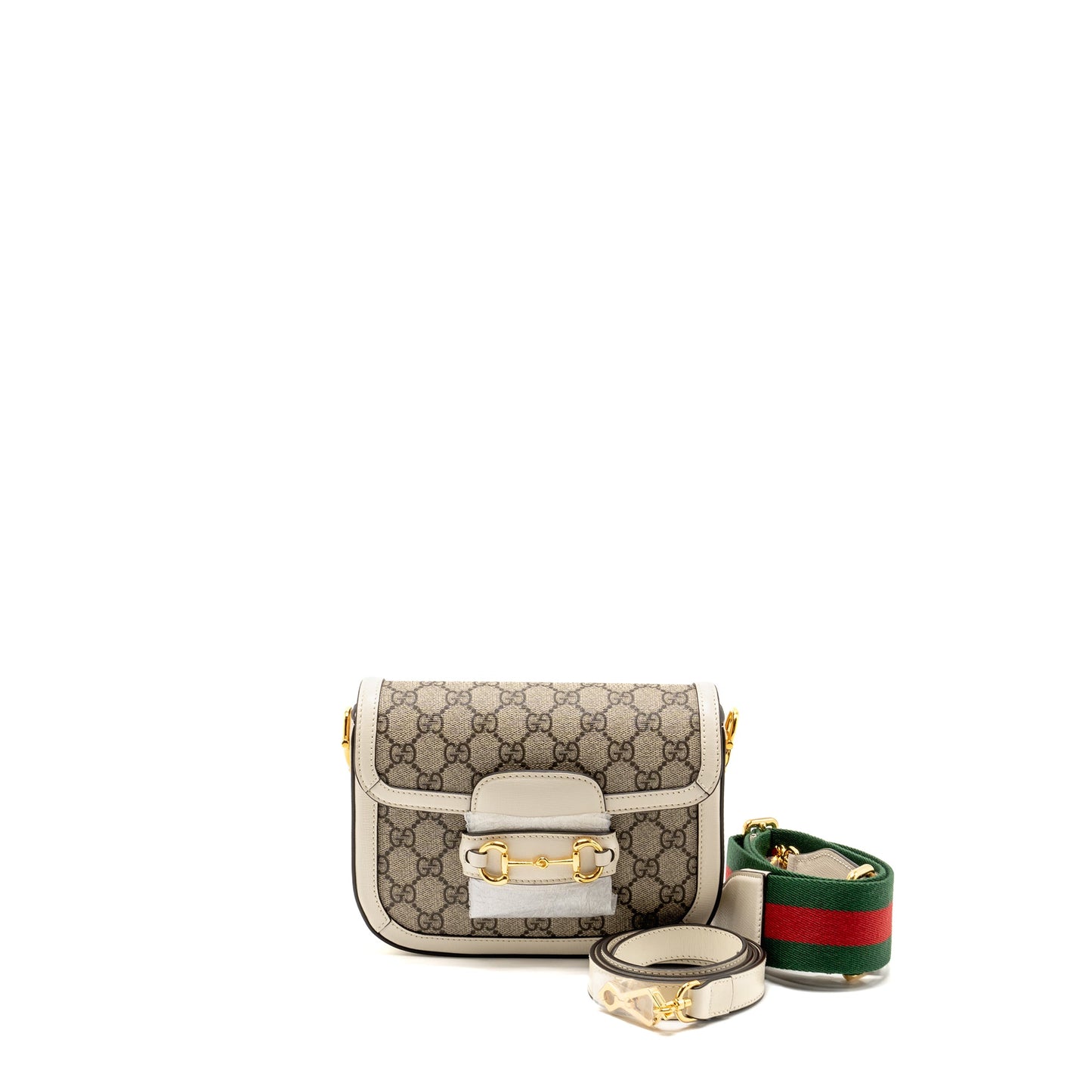 Gucci Mini Horsebit 1955 Bag GG Supreme Canvas/Leather White/Multicolour
