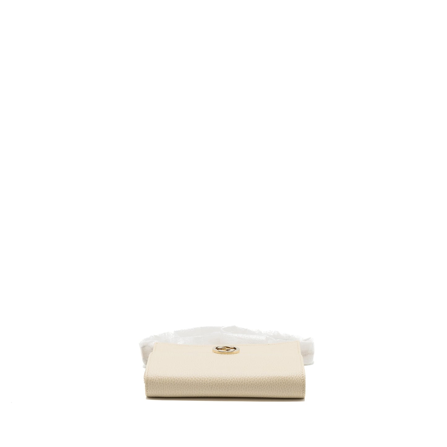 Gucci Interlocking G Crossbody Chain Bag Wallet leather White L