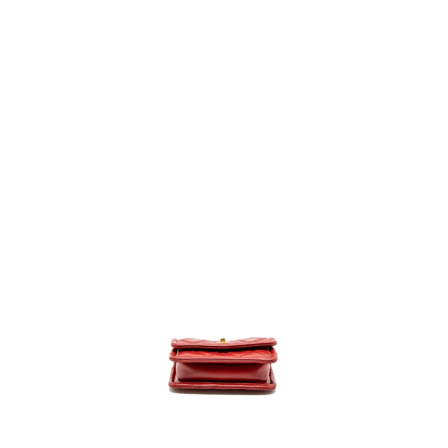 Chanel Quilted Mini Flap Belt Bag Lambskin Red Brushed