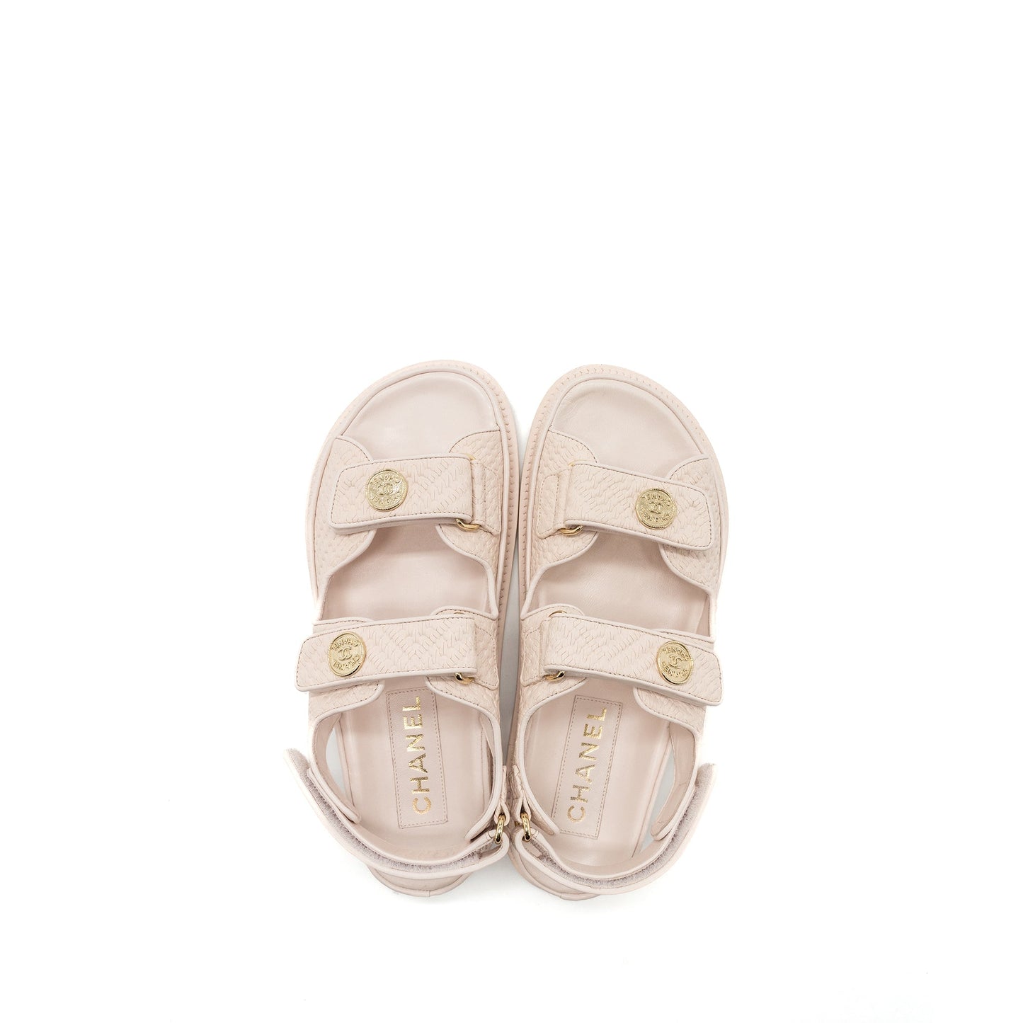 Chanel Size 37.5 Dad Sandals Medallion Light Pink