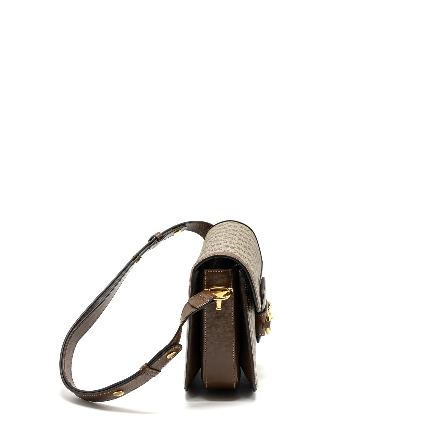 Gucci Horsebit 1955 Shoulder Bag GG Supreme Canvas/ Leather Brown