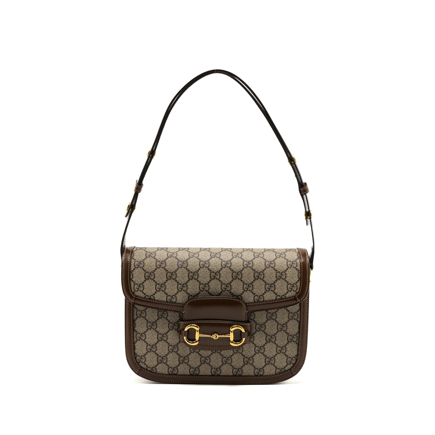 Gucci Horsebit 1955 Shoulder Bag GG Supreme Canvas/ Leather Brown