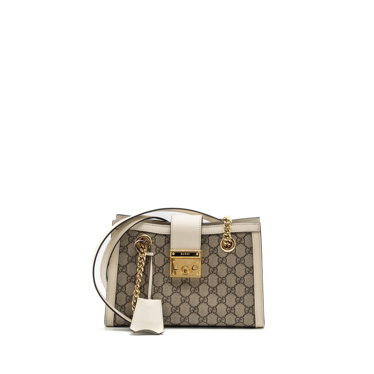 Gucci padlock small shoulder bag GG supreme canvas / Leather white