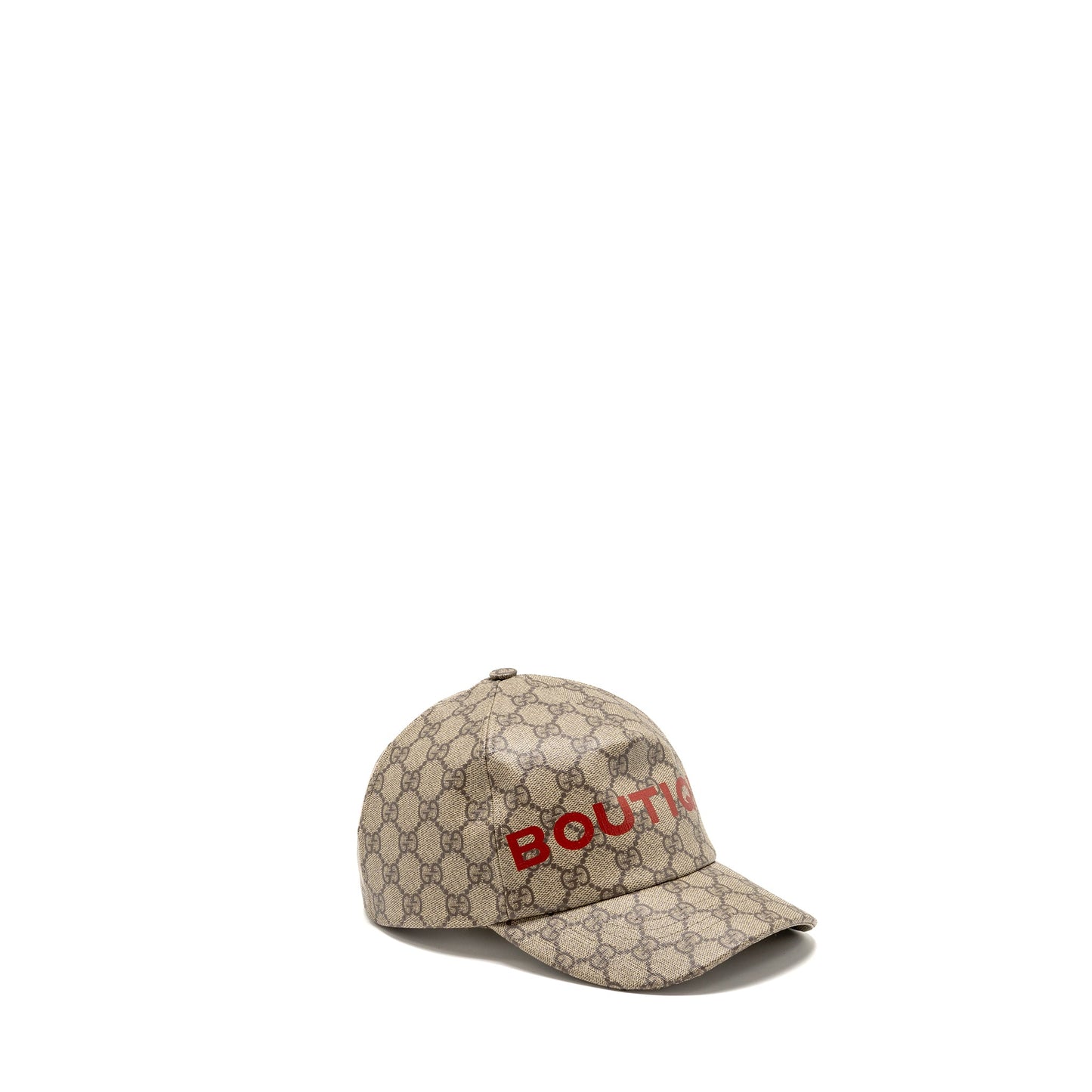 Gucci Size M Boutique Baseball Hat GG Monogram Canvas Beige/Red