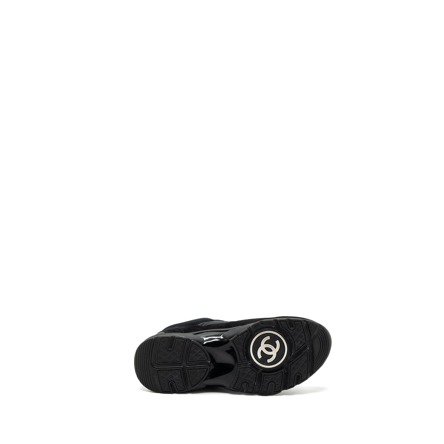 Chanel size 37.5 trainers/ sneakers nylon / suede leather black