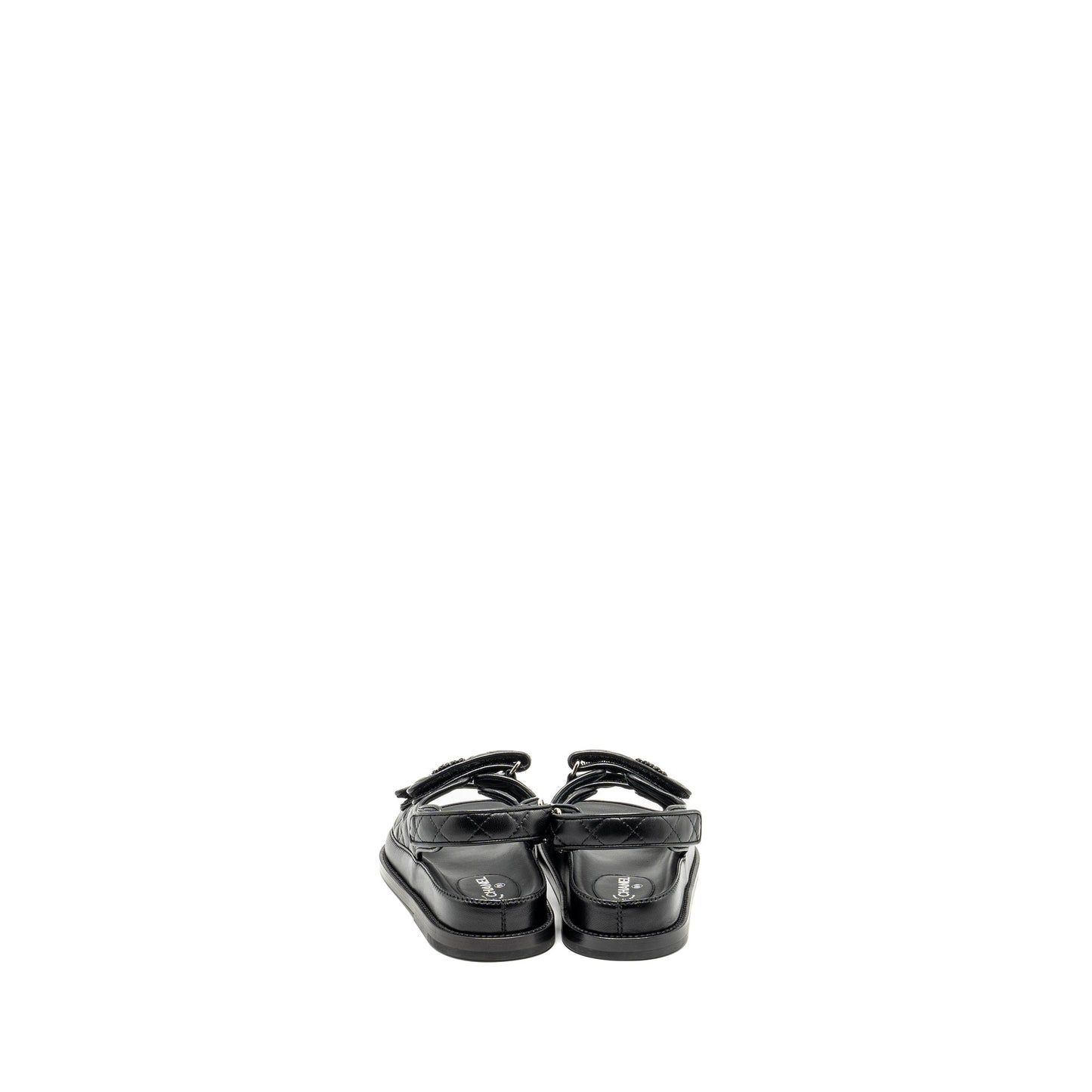 Chanel Size 36 Dad Sandals Lambskin So Black