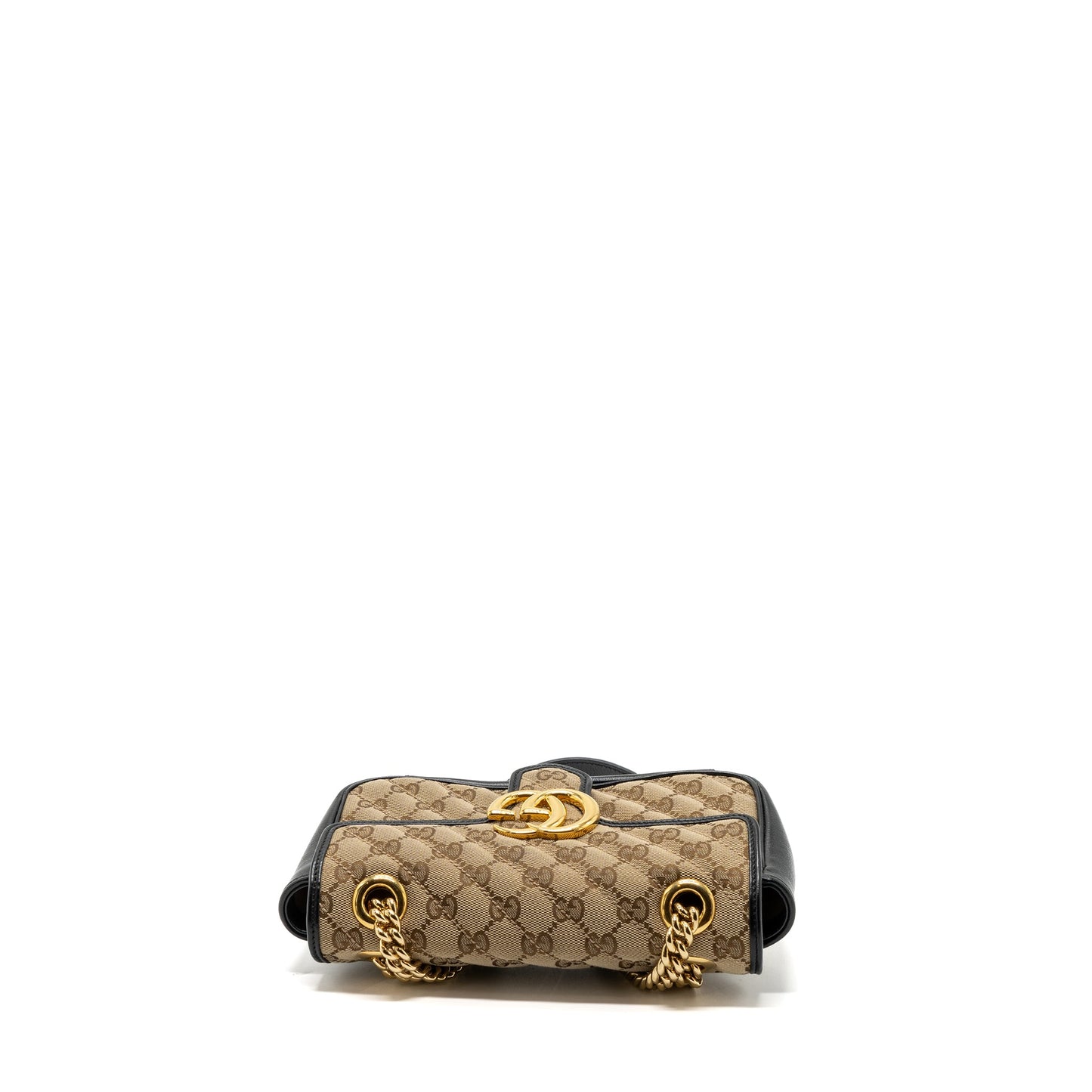 Gucci mini GG marmont bag GG canvas / leather beige/ black