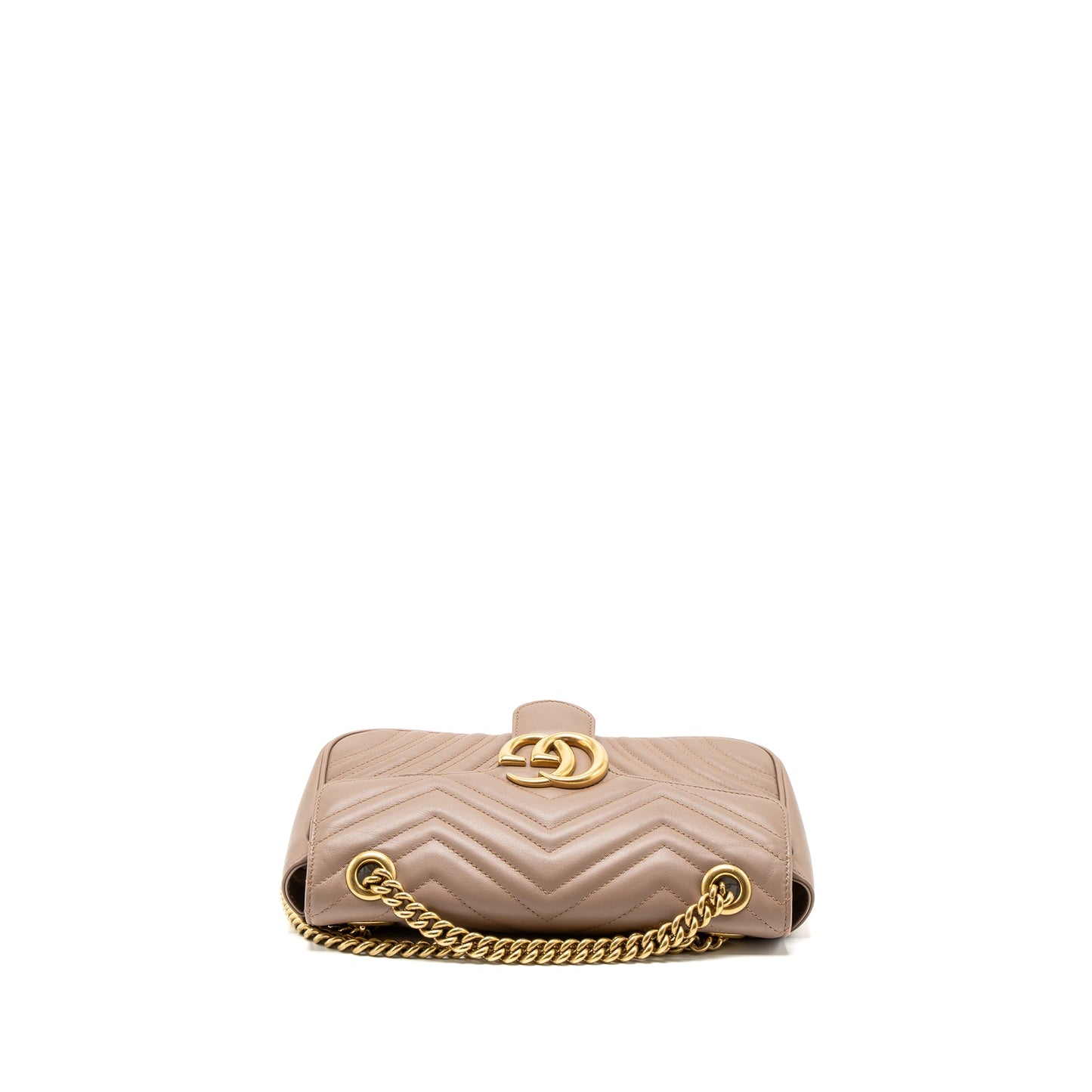 Gucci Small GG Marmont Bag Calfskin Beige Brushed