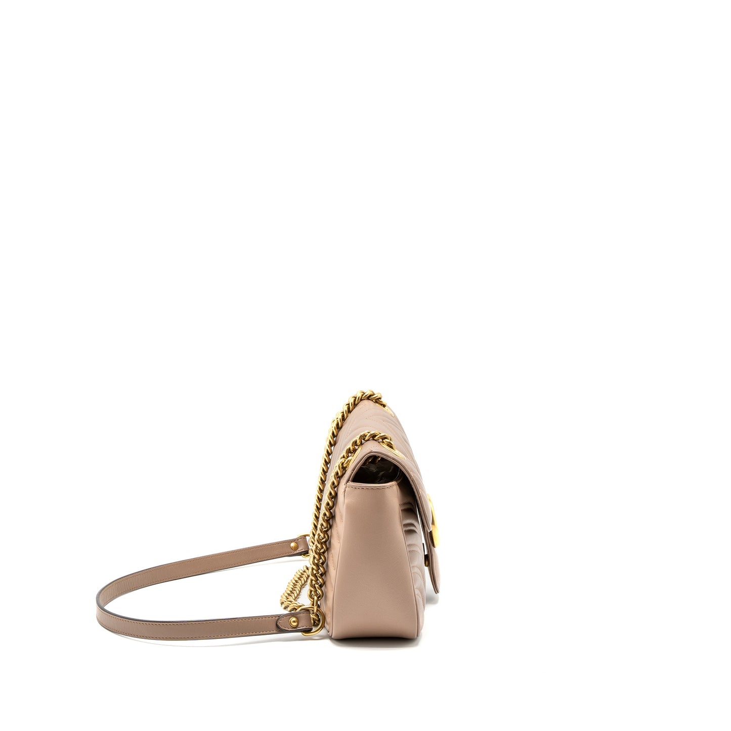 Gucci Small GG Marmont Bag Calfskin Beige Brushed