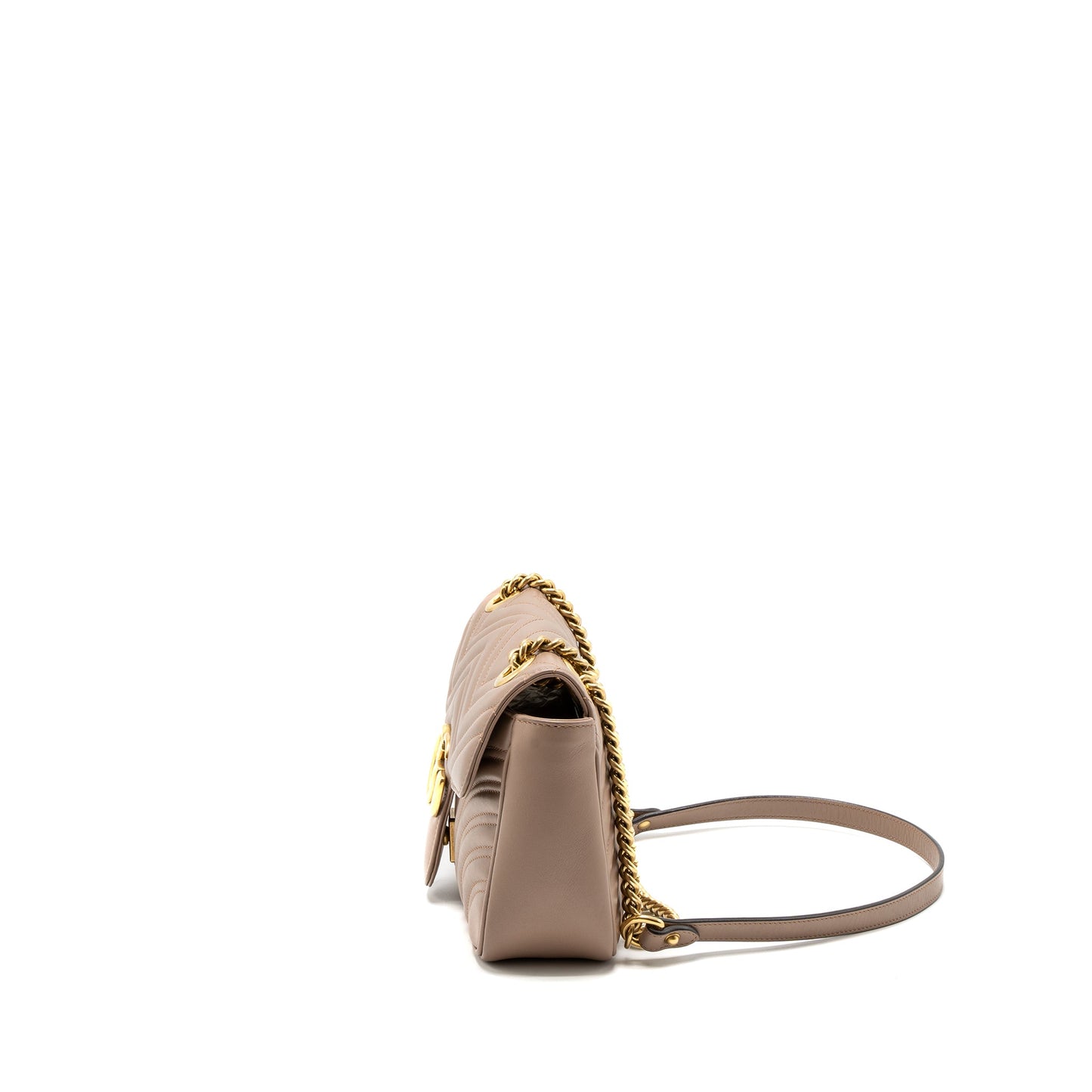Gucci Small GG Marmont Bag Calfskin Beige Brushed