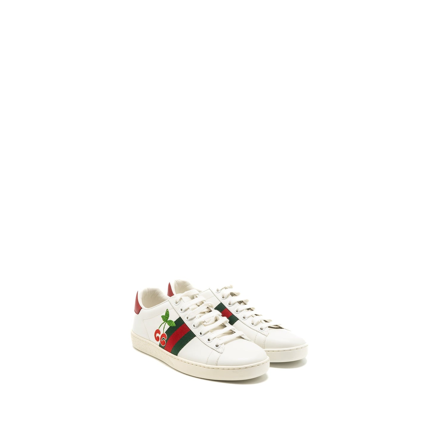 Gucci size 36 leather sneakers with GG cherry print white multicolour