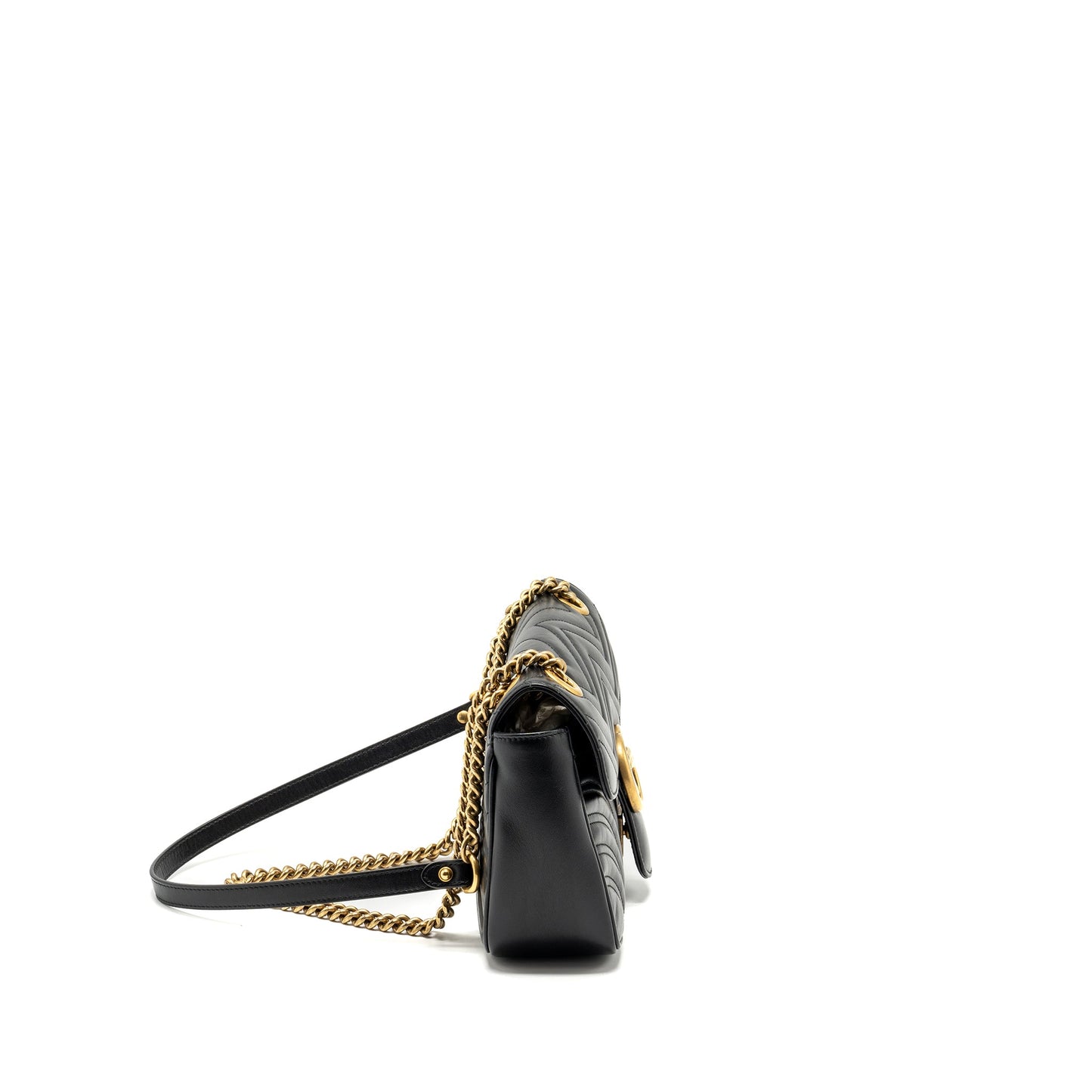 GUCCI SMALL GG MARMONT BAG CALFSKIN BLACK
