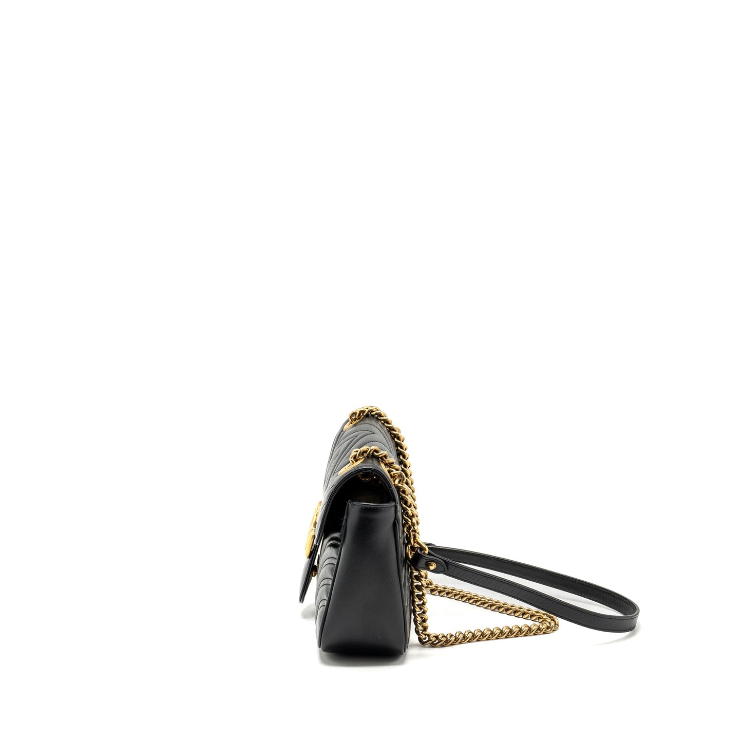GUCCI SMALL GG MARMONT BAG CALFSKIN BLACK