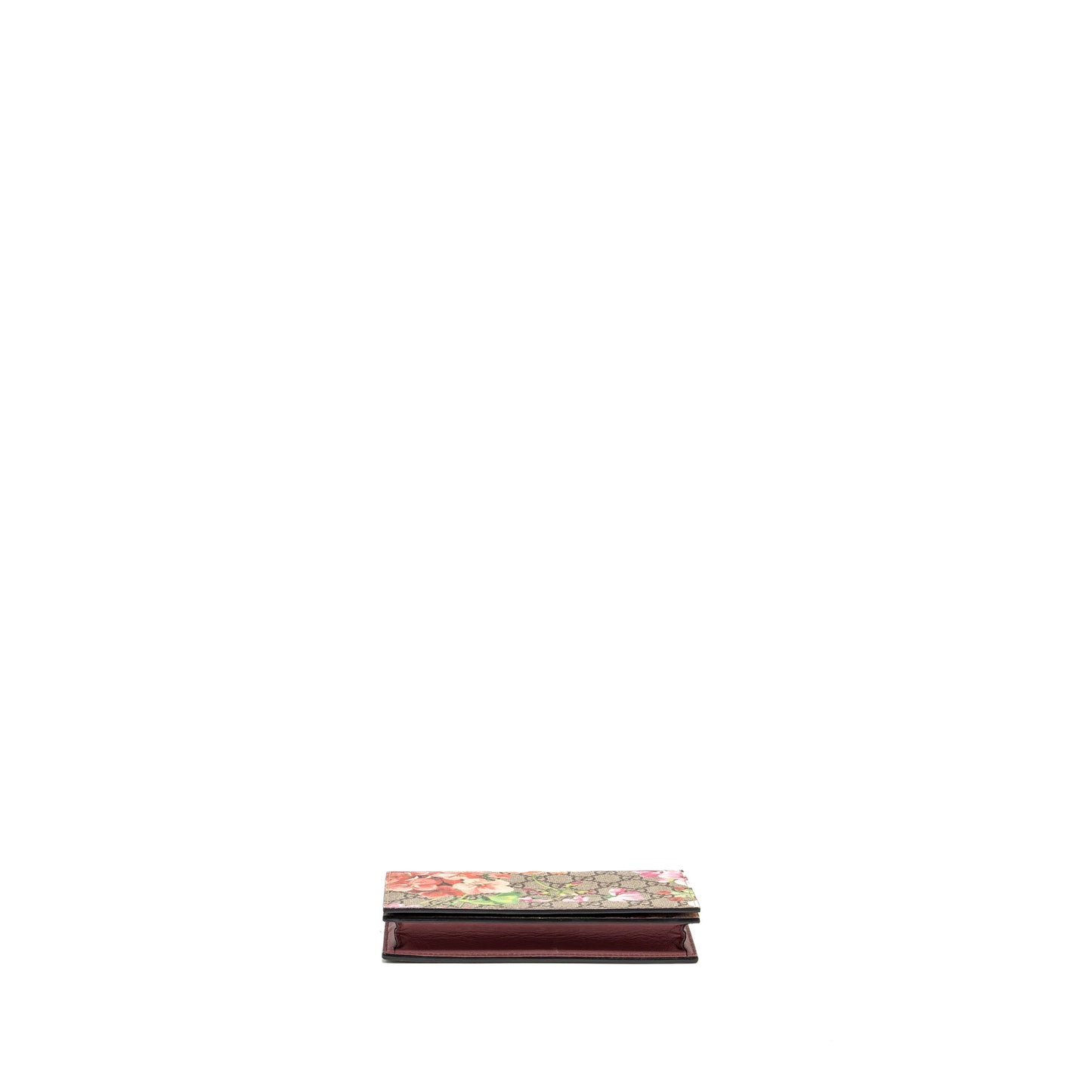 Gucci mini Clutch with chain flower printed GG supreme canvas SHW