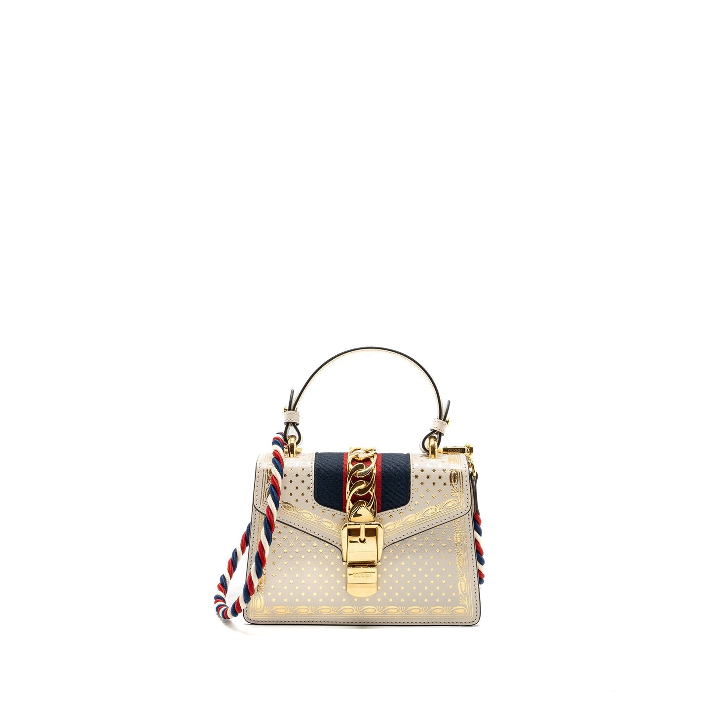 Gucci Sylvie Top Handle Bag Limited Edition leather White