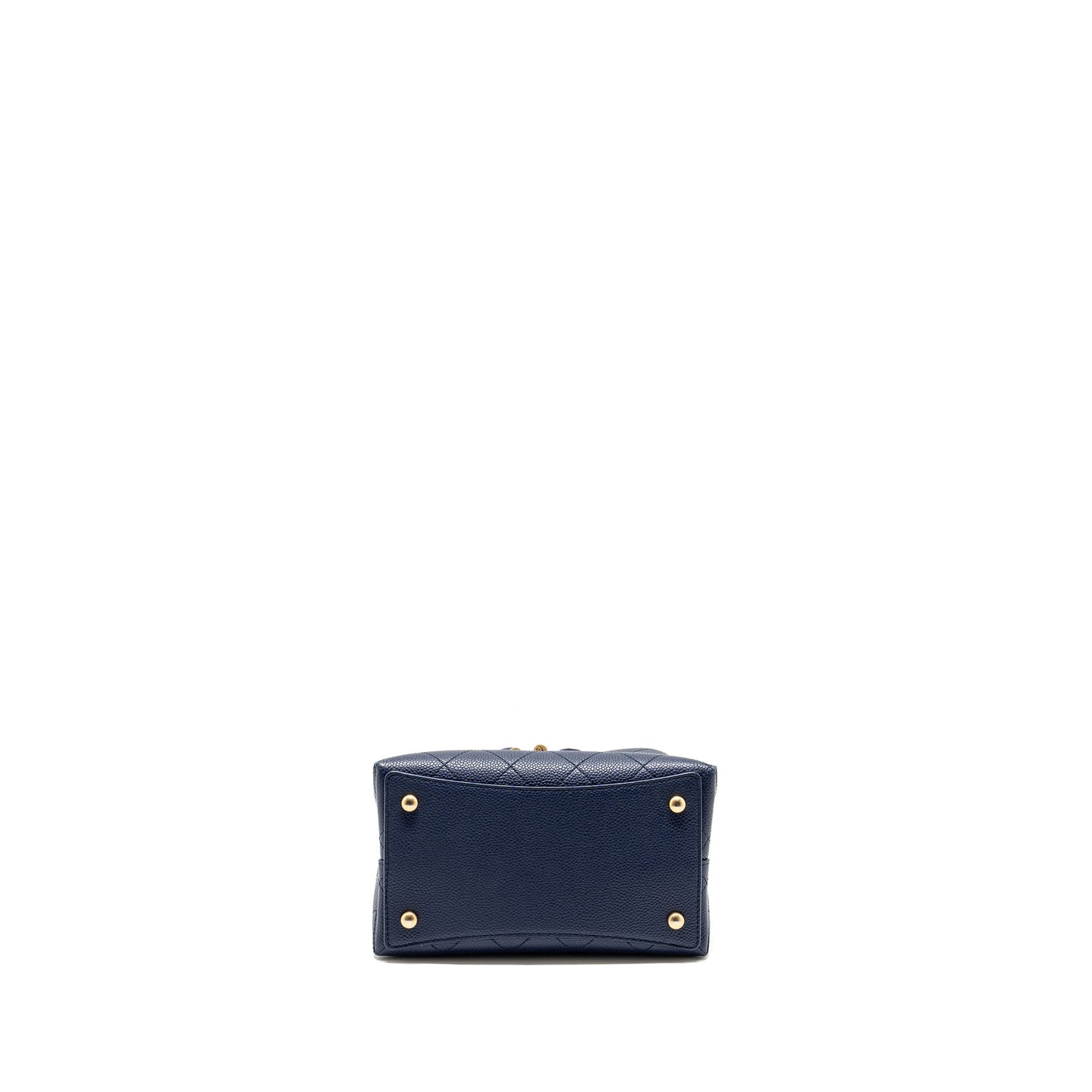 Chanel Top Handle Drawstring Bucket Bag Caviar Navy