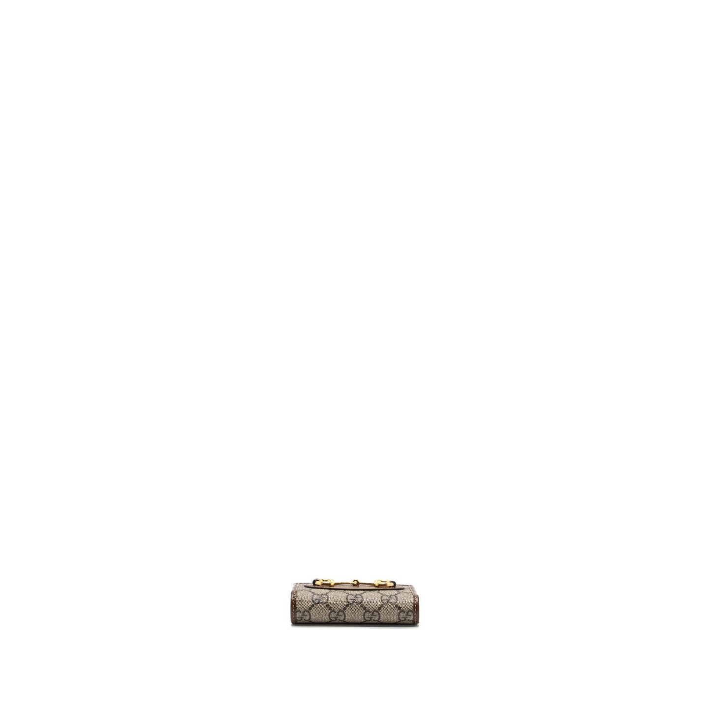 Gucci Horsebit 1955 Card Case Wallet GG Supreme Canvas/ Calfskin Brown