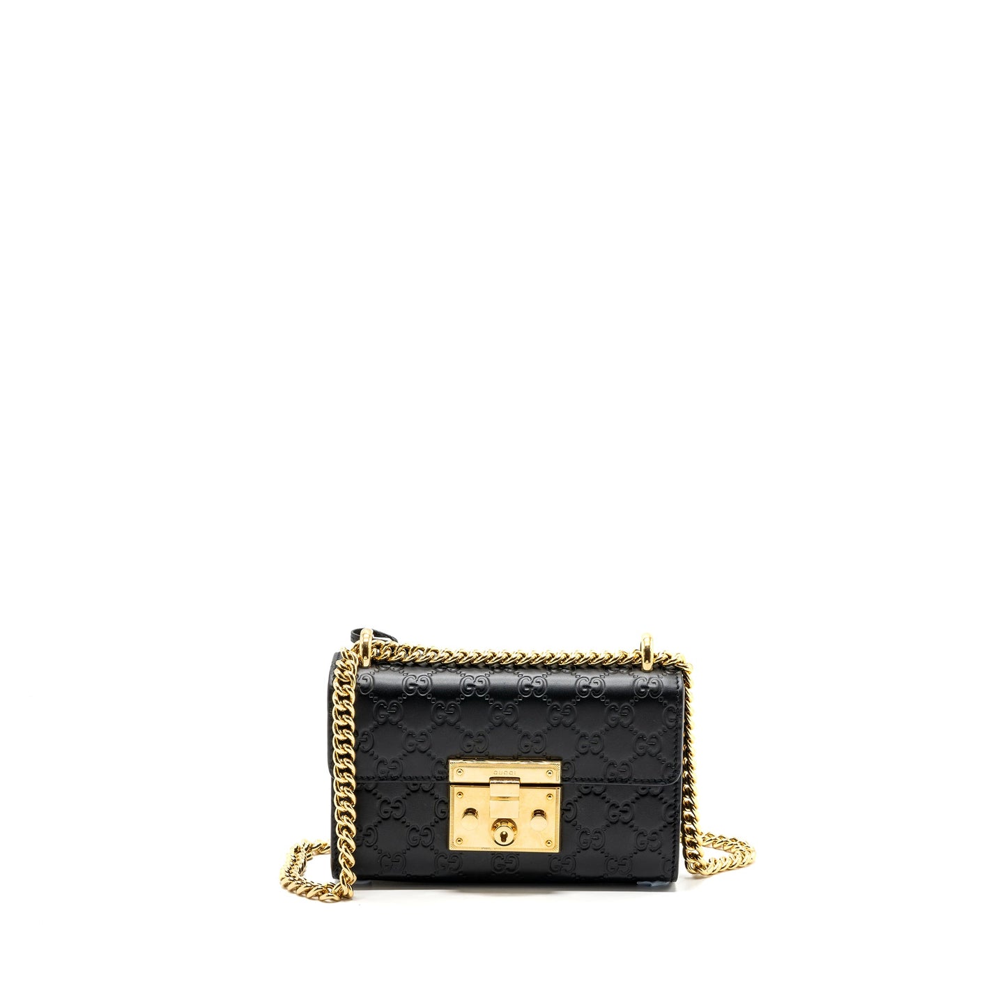 Gucci Small Padlock Chain Bag Calfskin Black