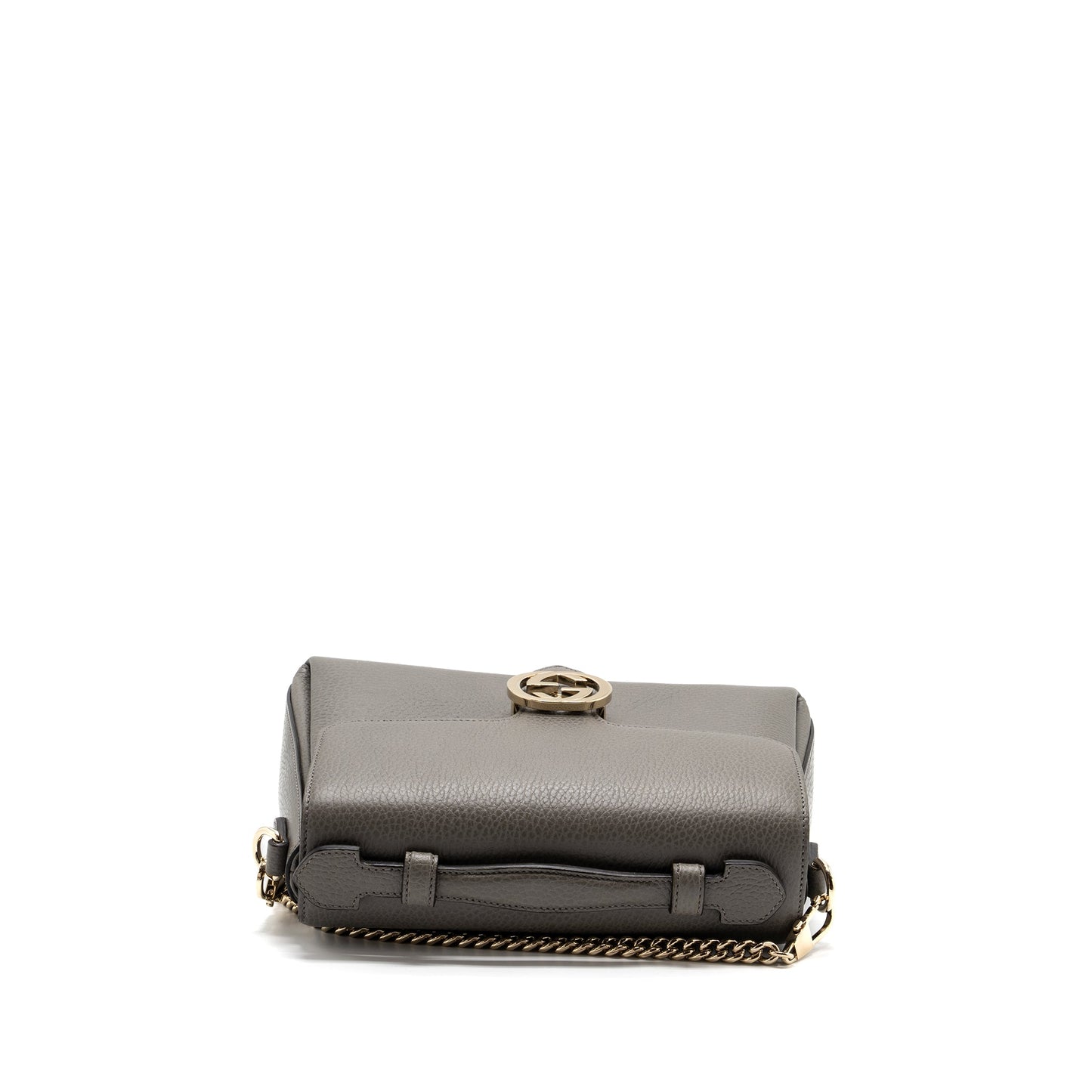 Gucci top handle messanger bag calfskin grey L