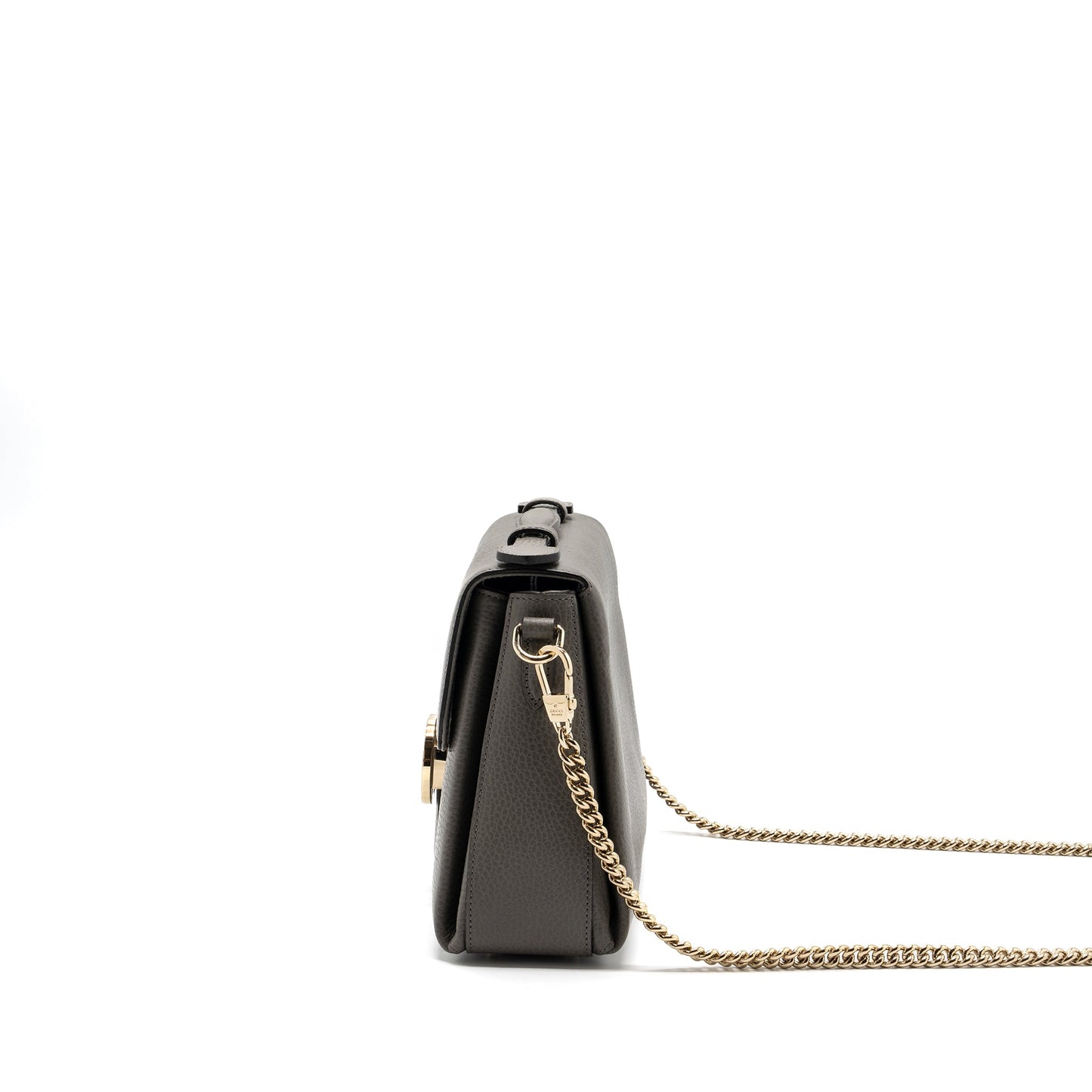 Gucci top handle messanger bag calfskin grey L