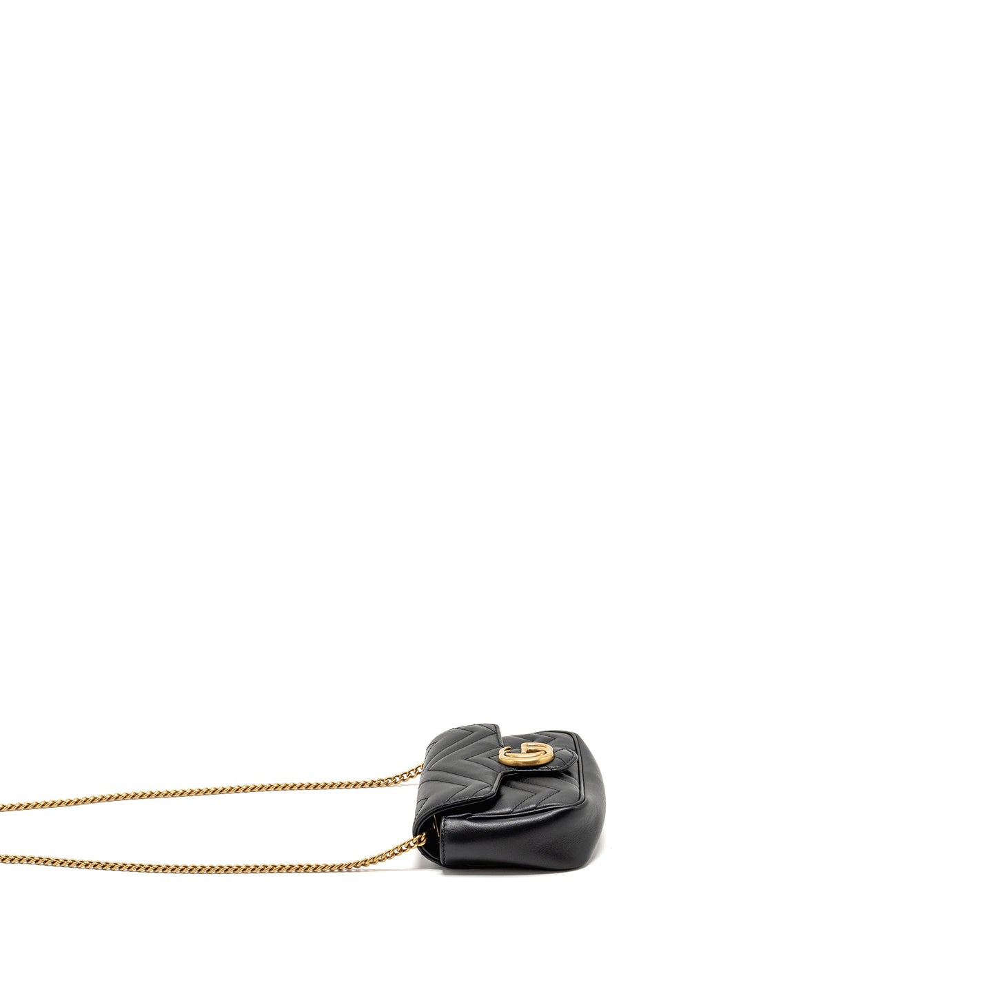 GUCCI Super Mini GG Marmont Calfskin Black