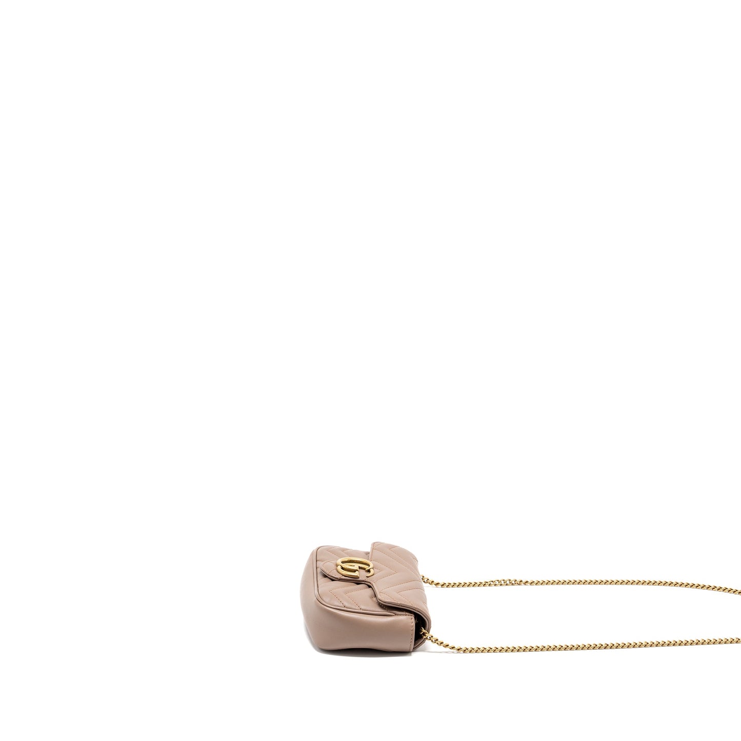 Gucci Super Mini GG Marmont Calfskin Beige