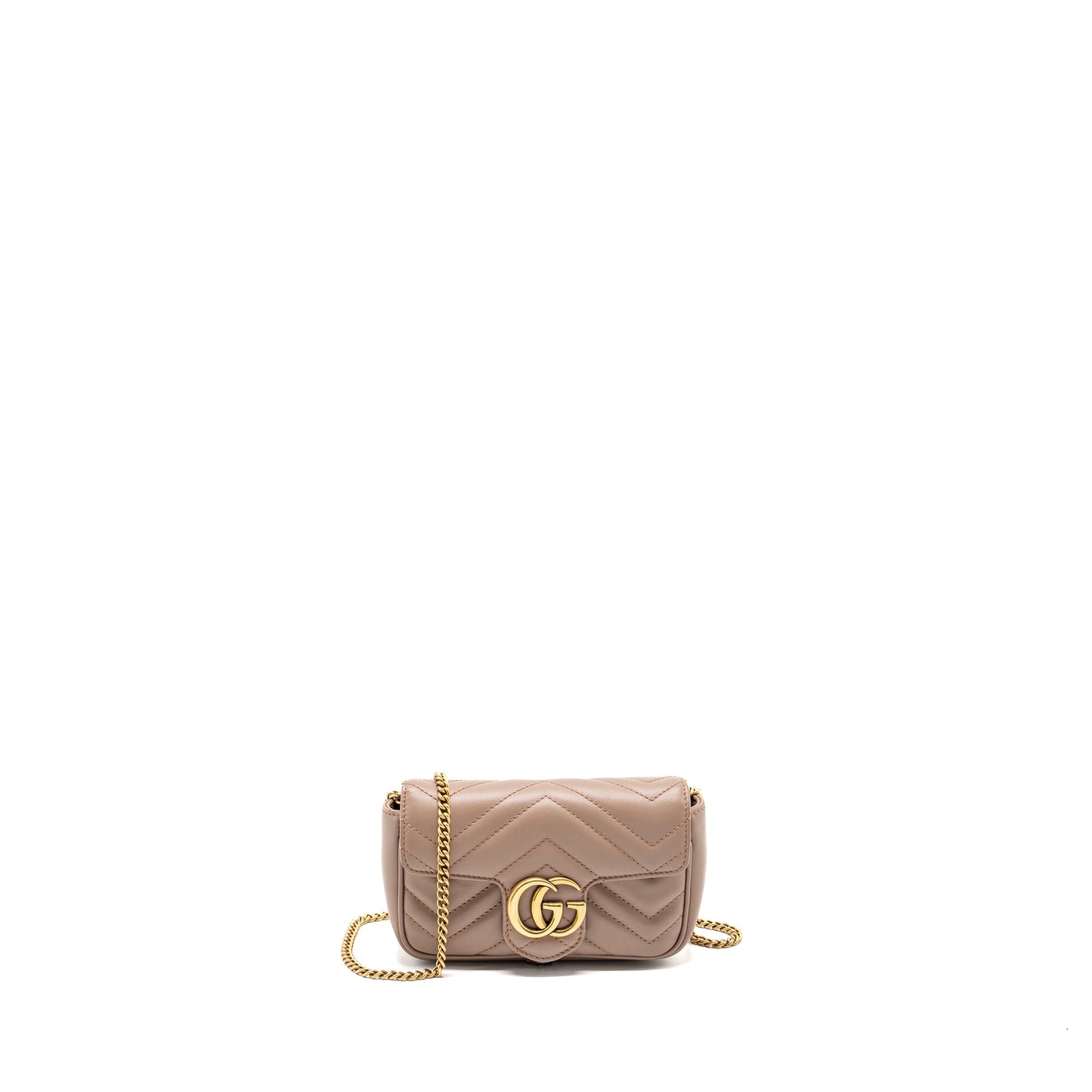 Gucci Super Mini GG Marmont Calfskin Beige