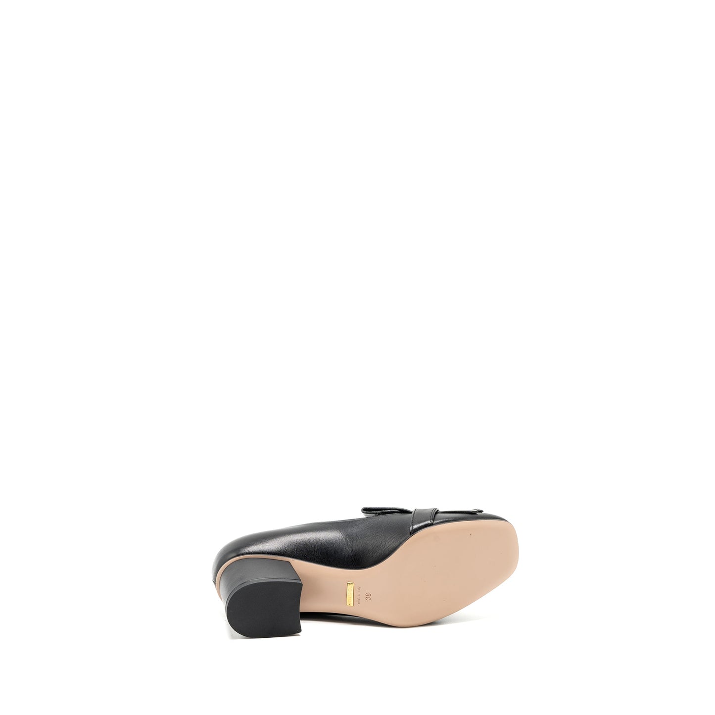 Gucci size 38 marmont loafer pumps calfskin black