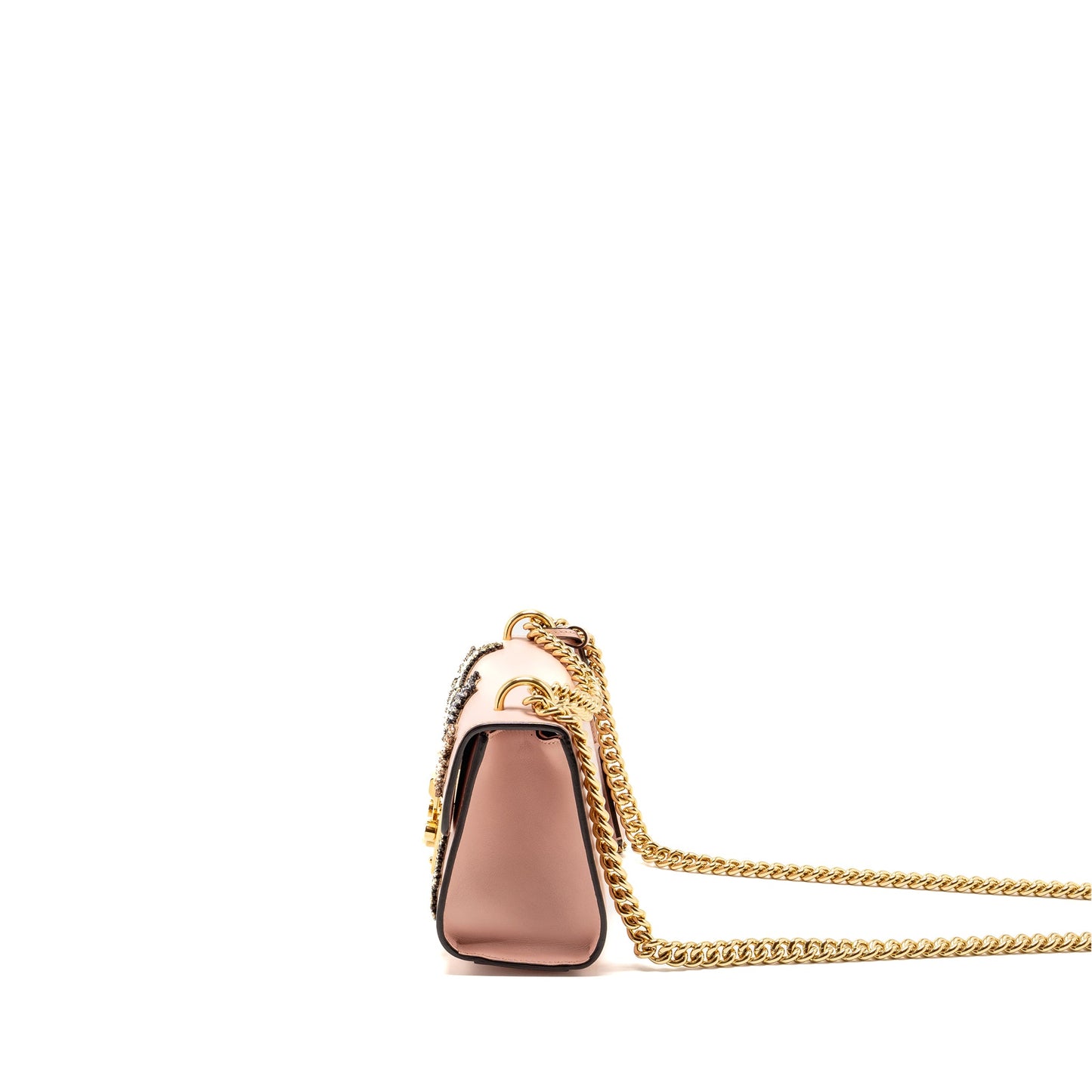 Gucci Padlock Chain Bag Crystal Stars Calfskin Pink