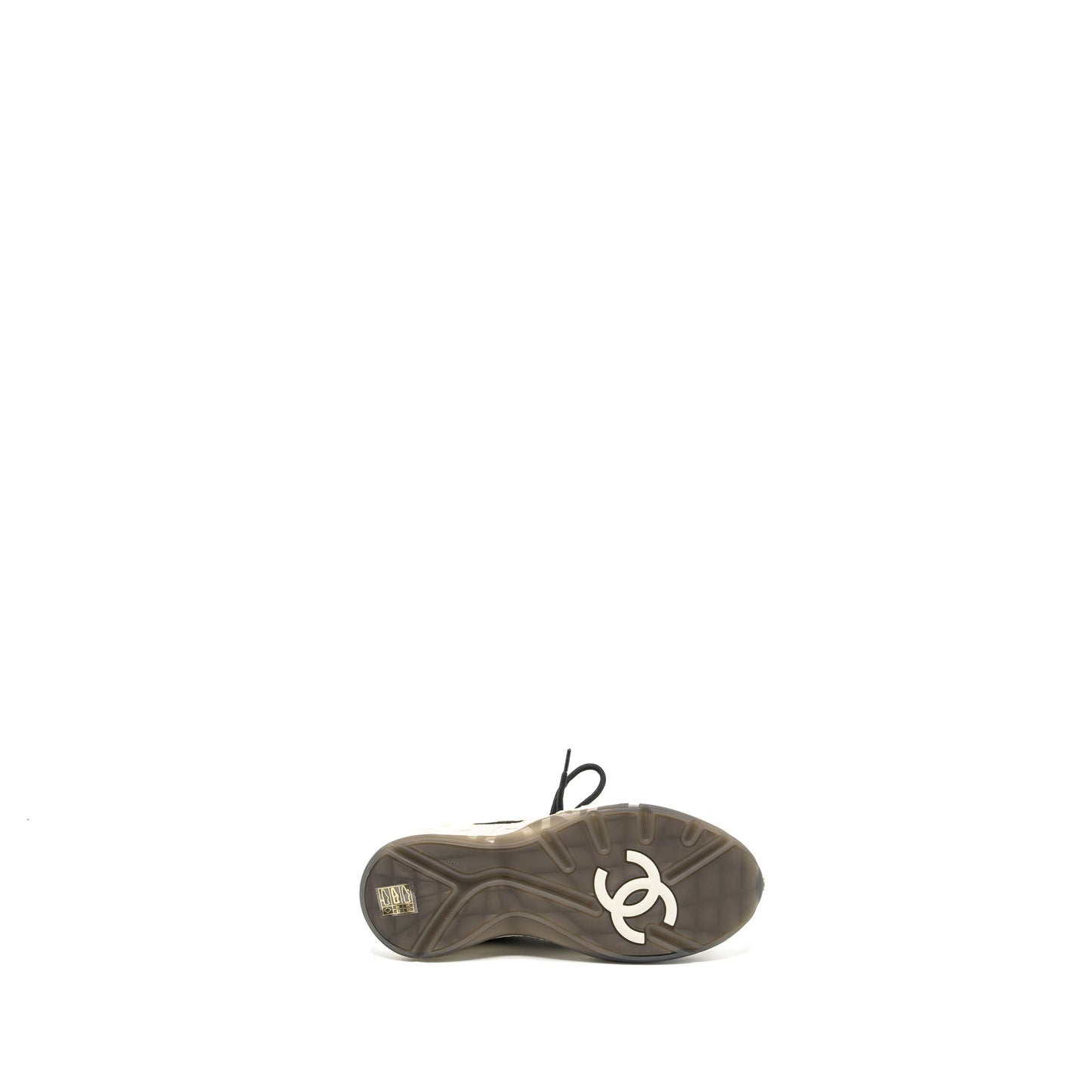 Chanel size 37 sneaker suede/calfskin light beige/blue multicolour
