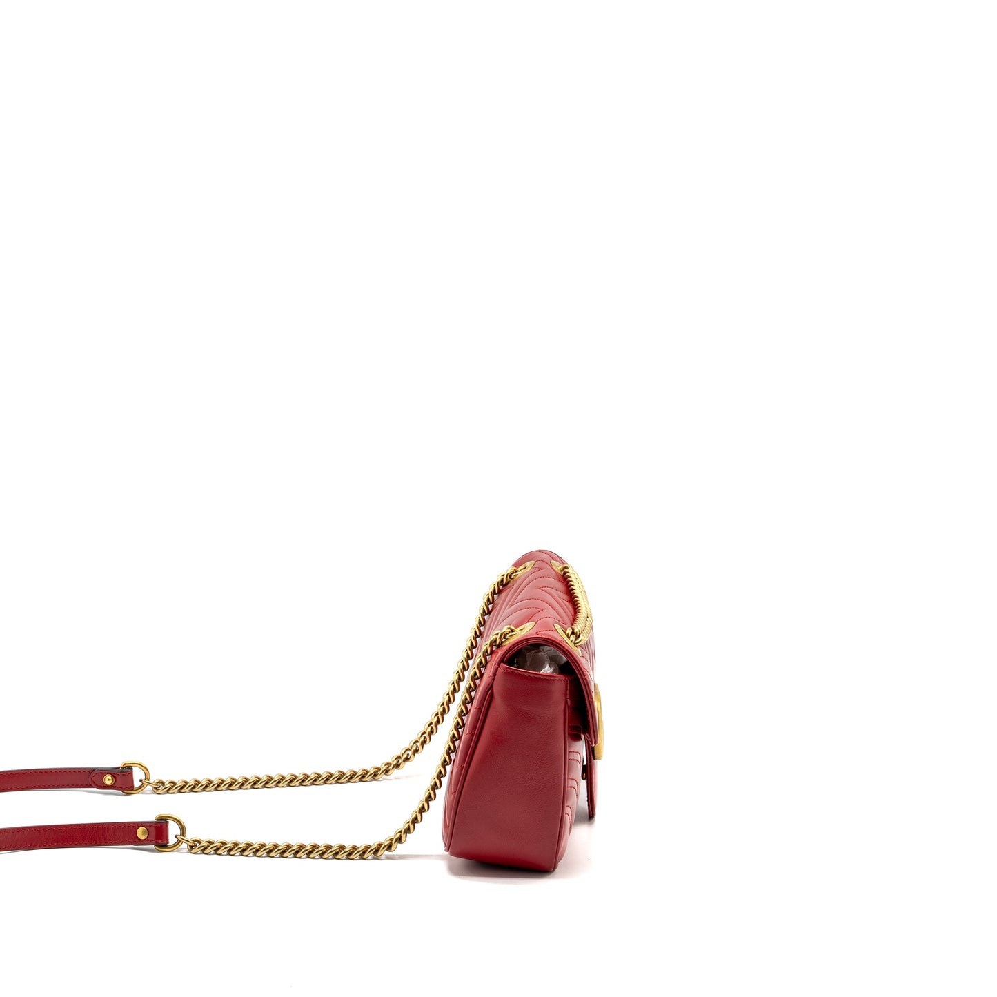 Gucci Small GG Marmont Bag Calfskin Red Brushed
